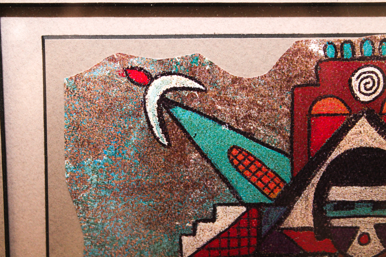 D. Stowell Serigraph with Decorative Feathers