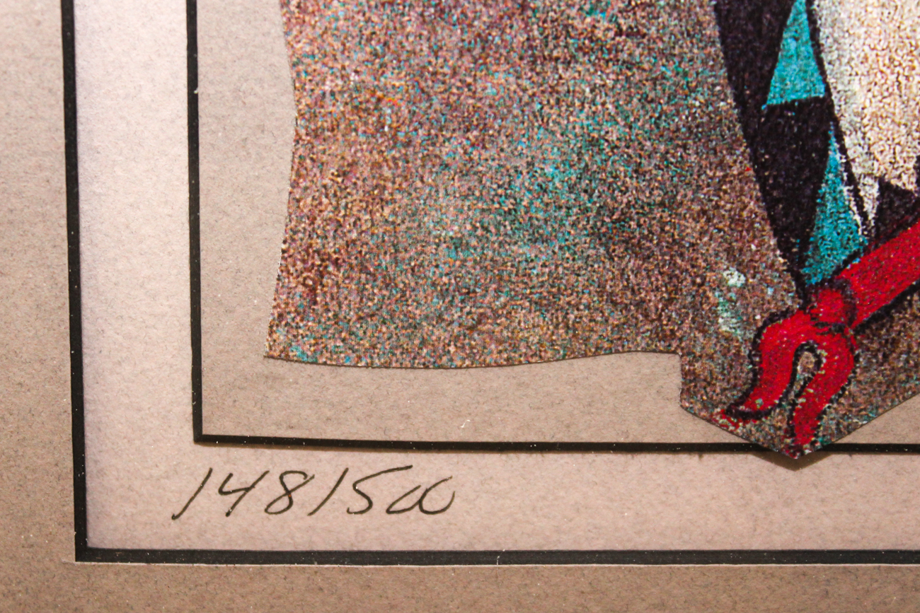 D. Stowell Serigraph with Decorative Feathers