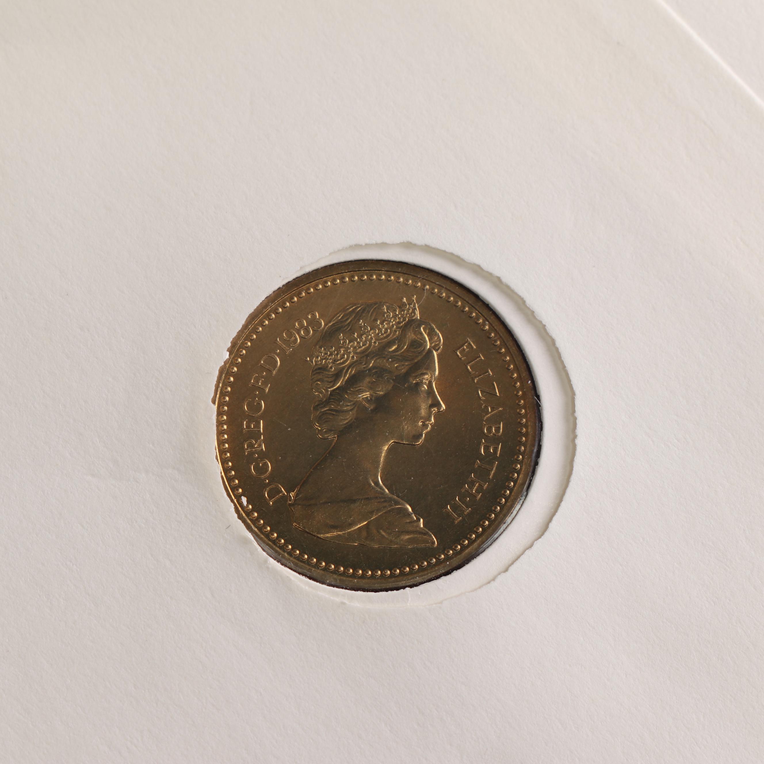 1983 Royal Mint First Day of Issue £1 Coin with Queen Elizabeth Commemorative