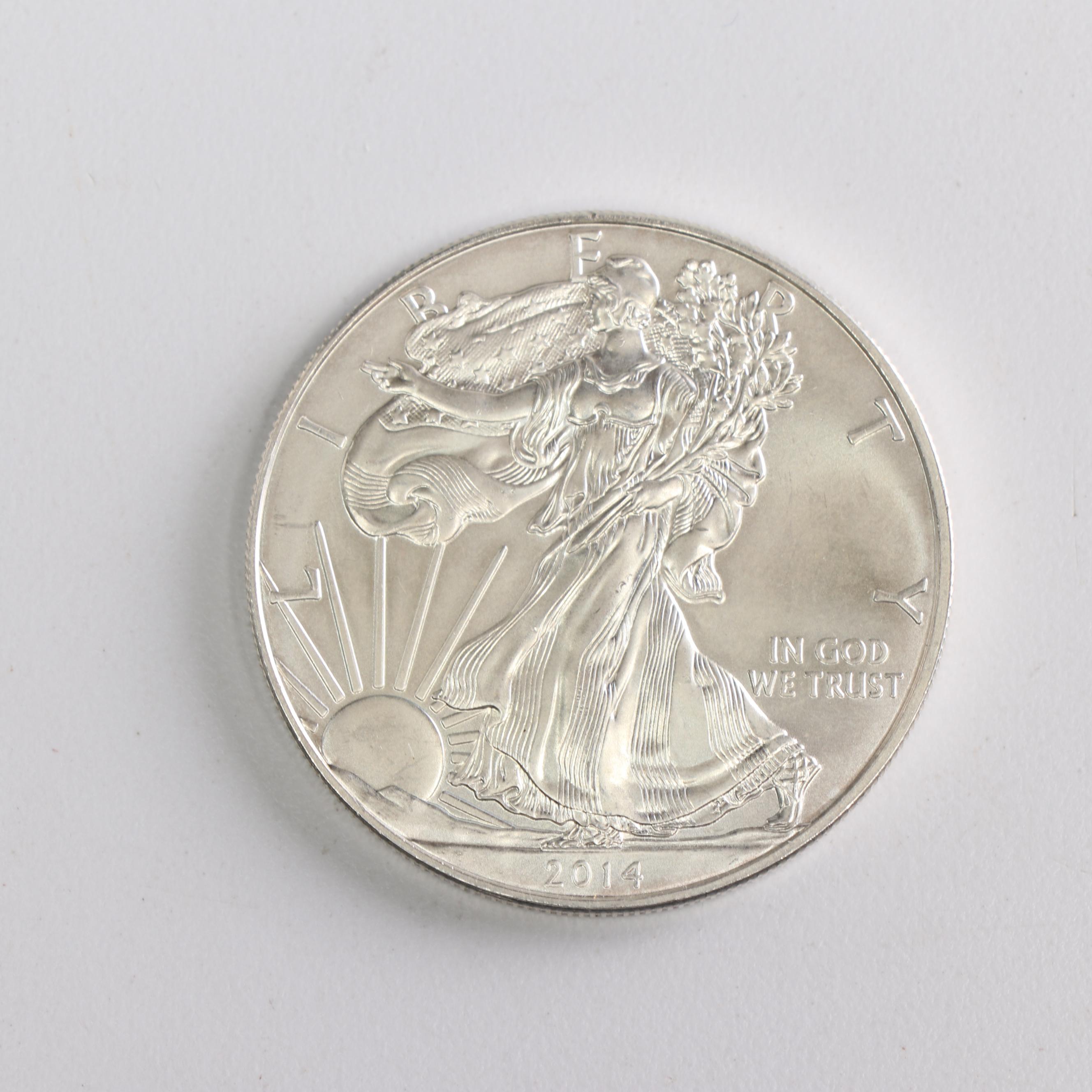 Group of Four American Silver Eagle Bullion Coins
