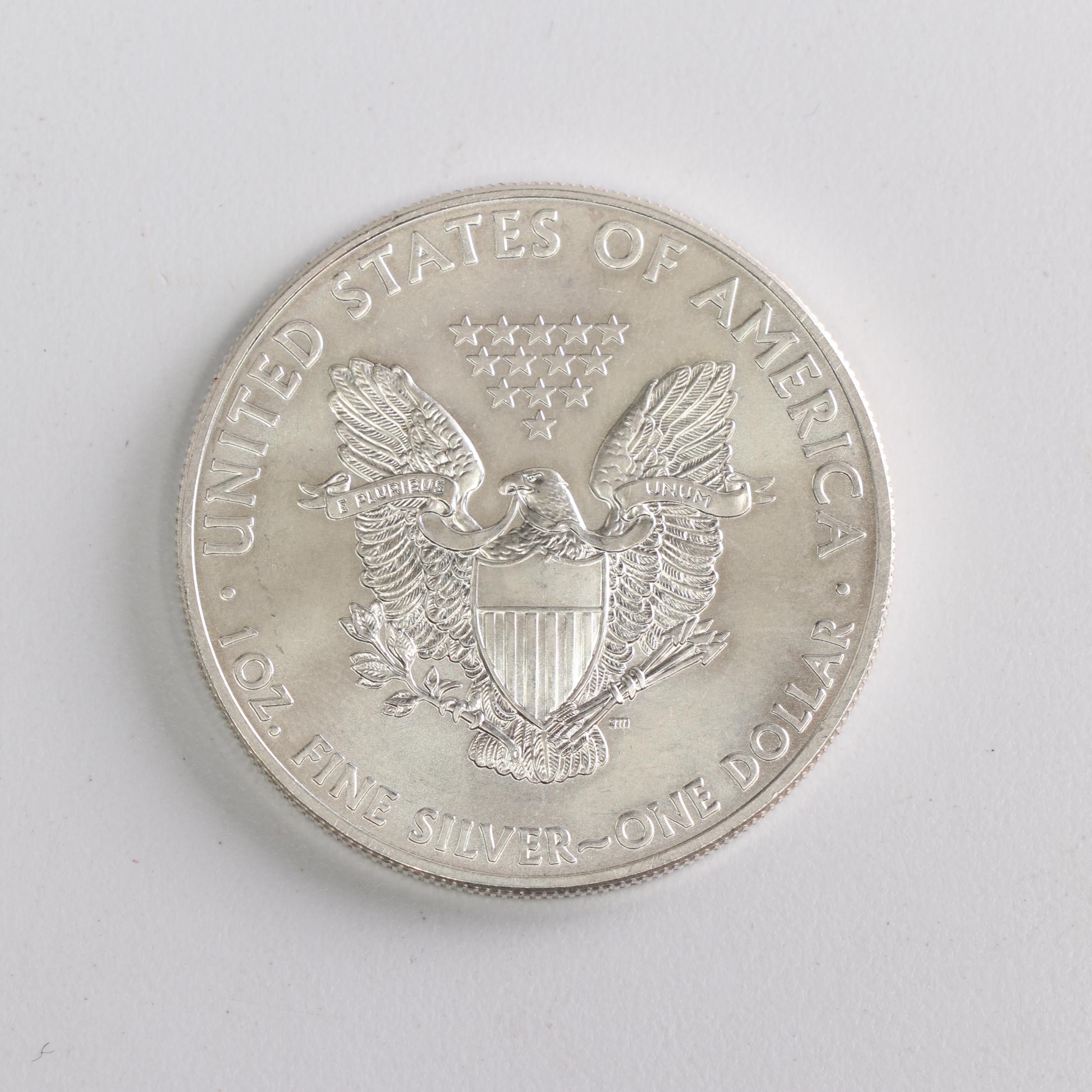 Group of Four American Silver Eagle Bullion Coins