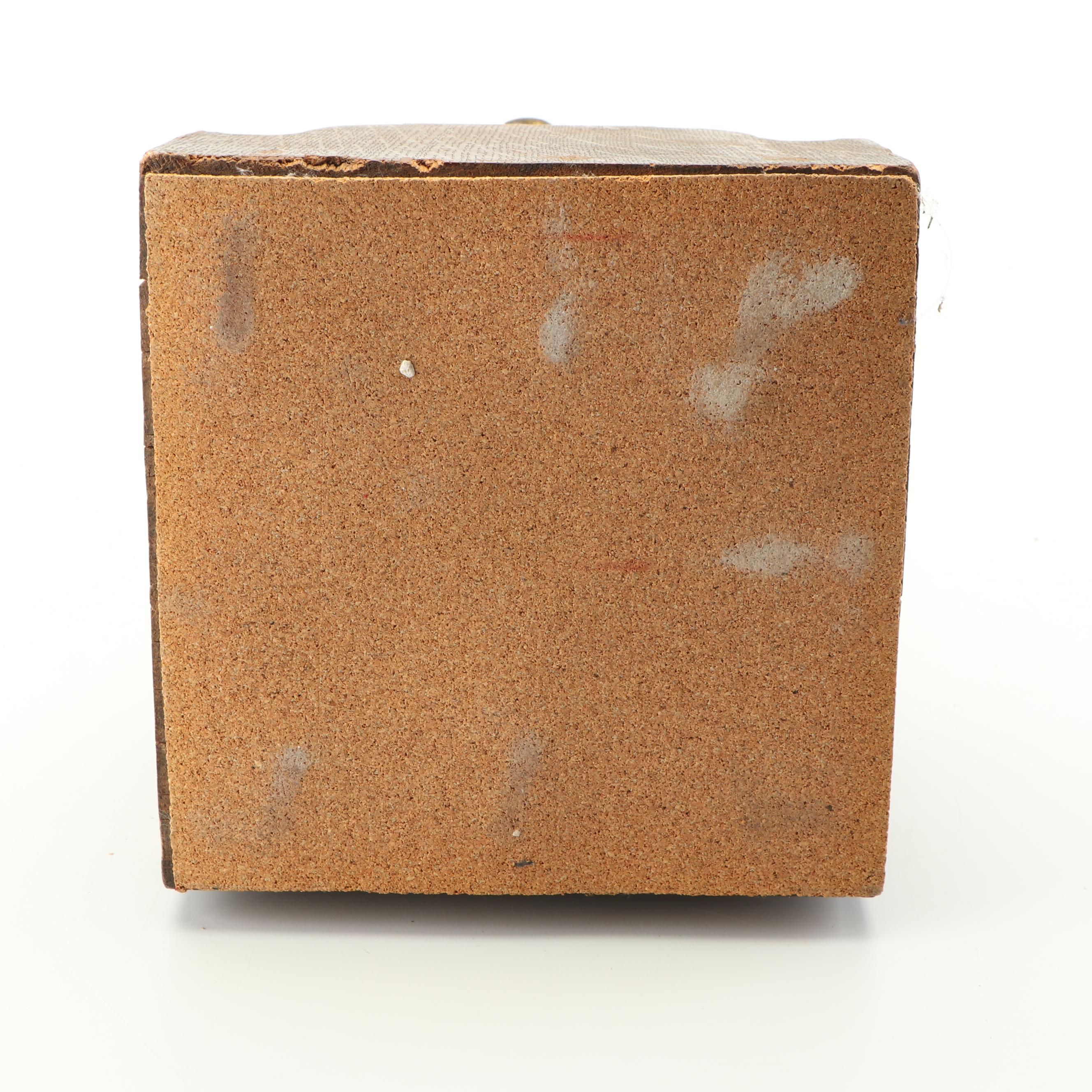 Large Distressed Wood Partial Gilt Finial