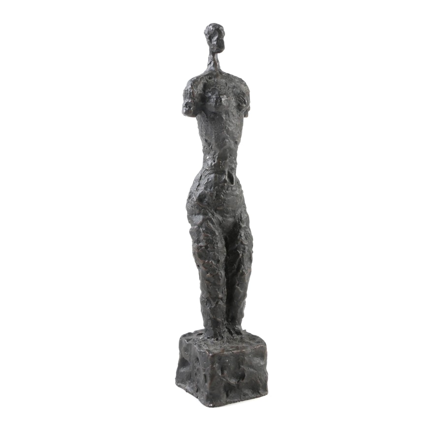 Abstract Bronze Female Nude Sculpture