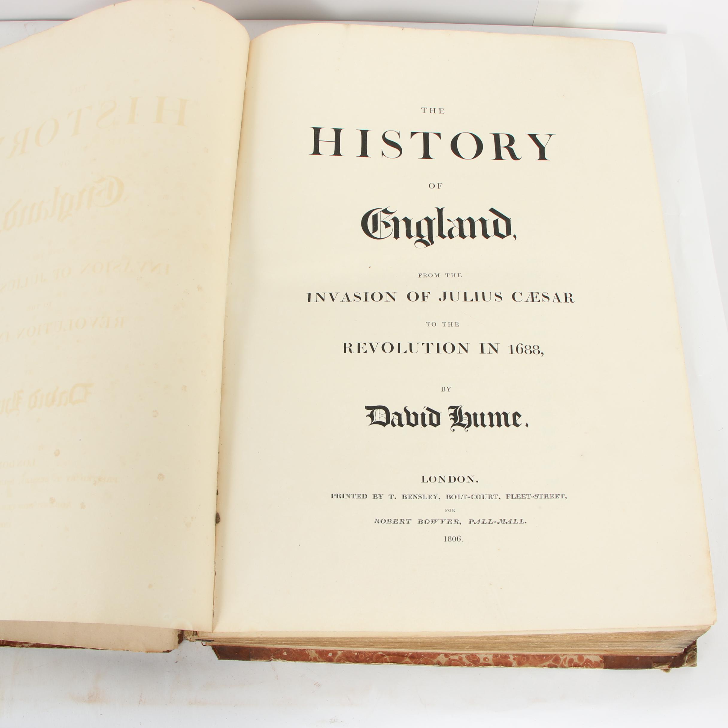 1806 "The History of England" by David Hume, Volumes III-VI