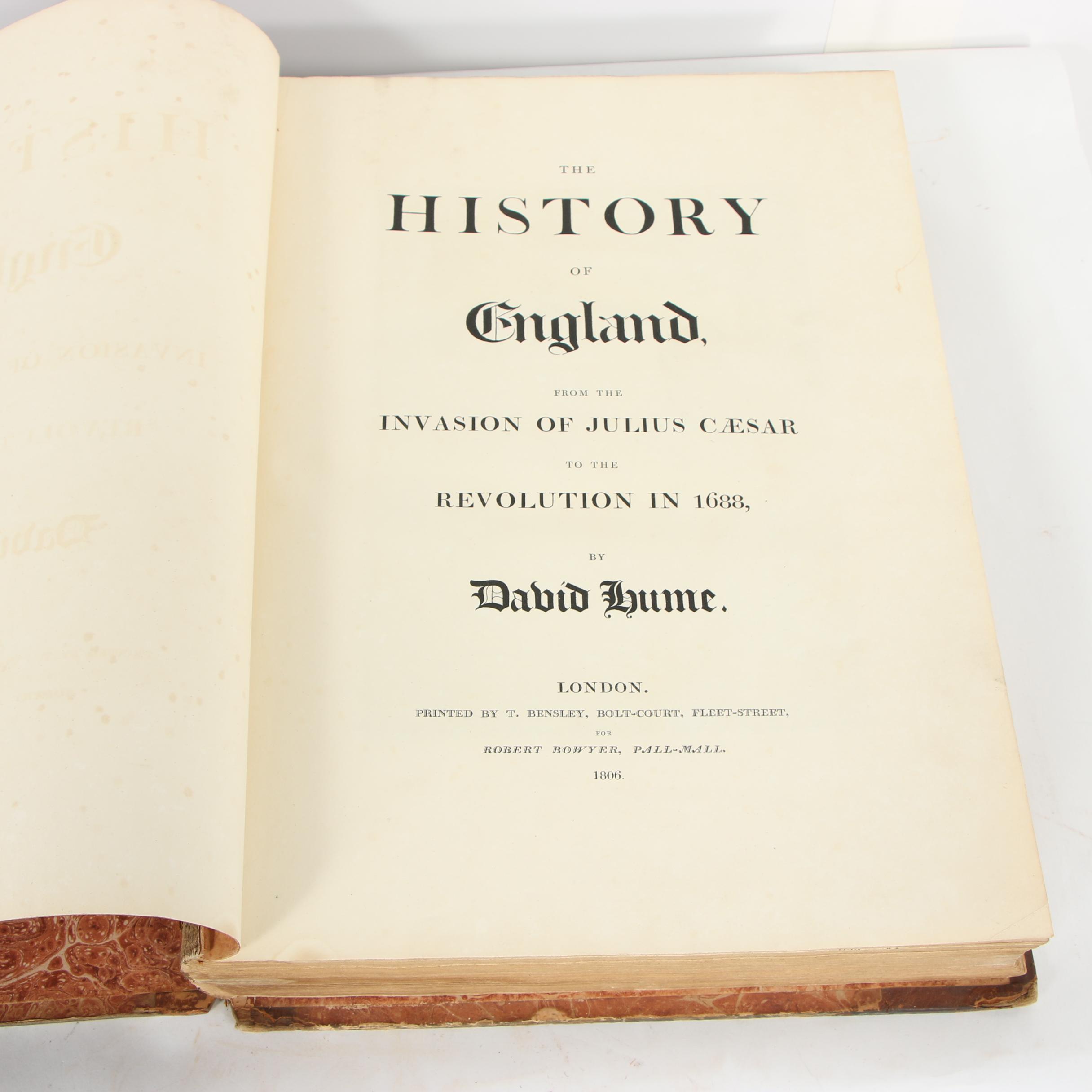 1806 "The History of England" by David Hume, Volumes III-VI
