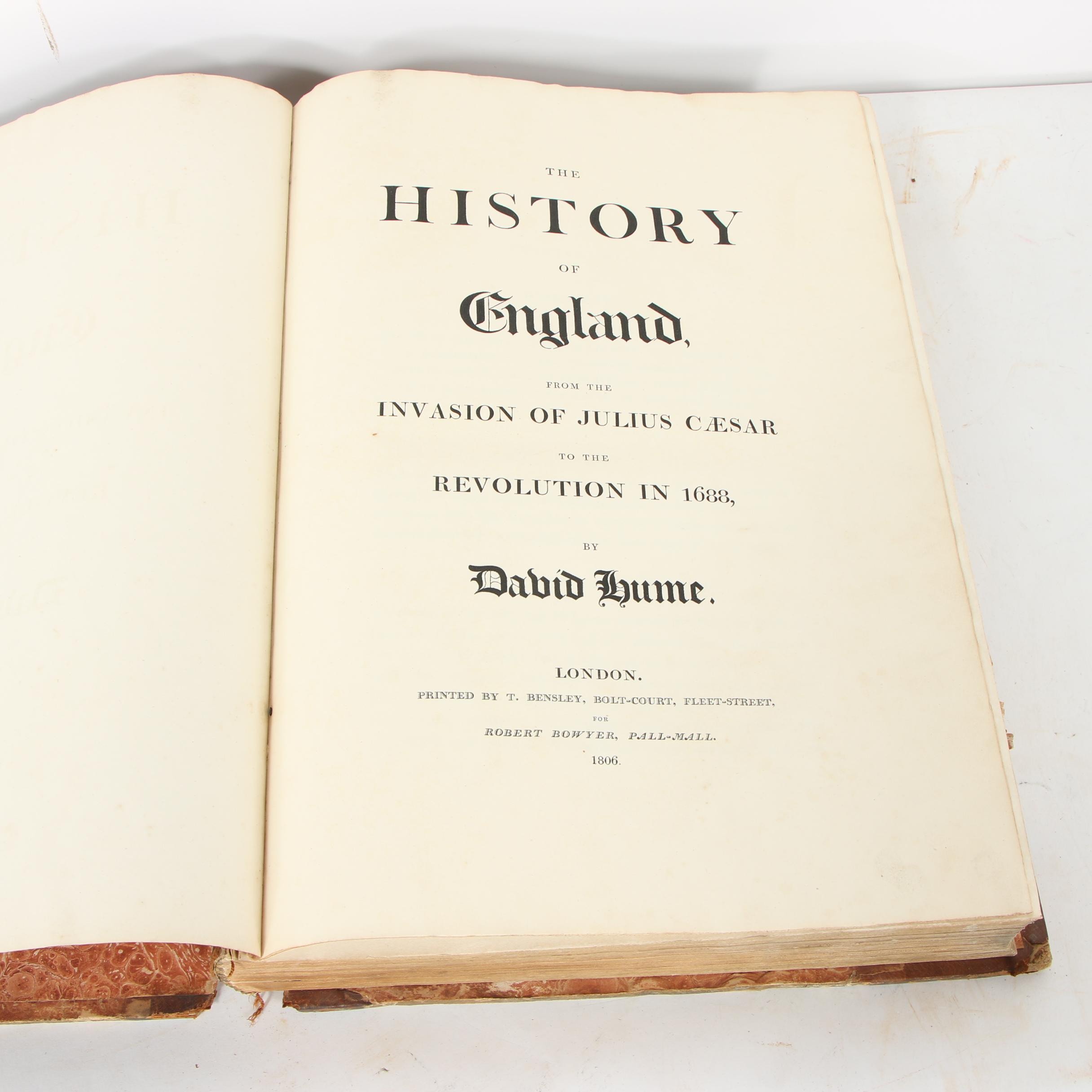 1806 "The History of England" by David Hume, Volumes III-VI