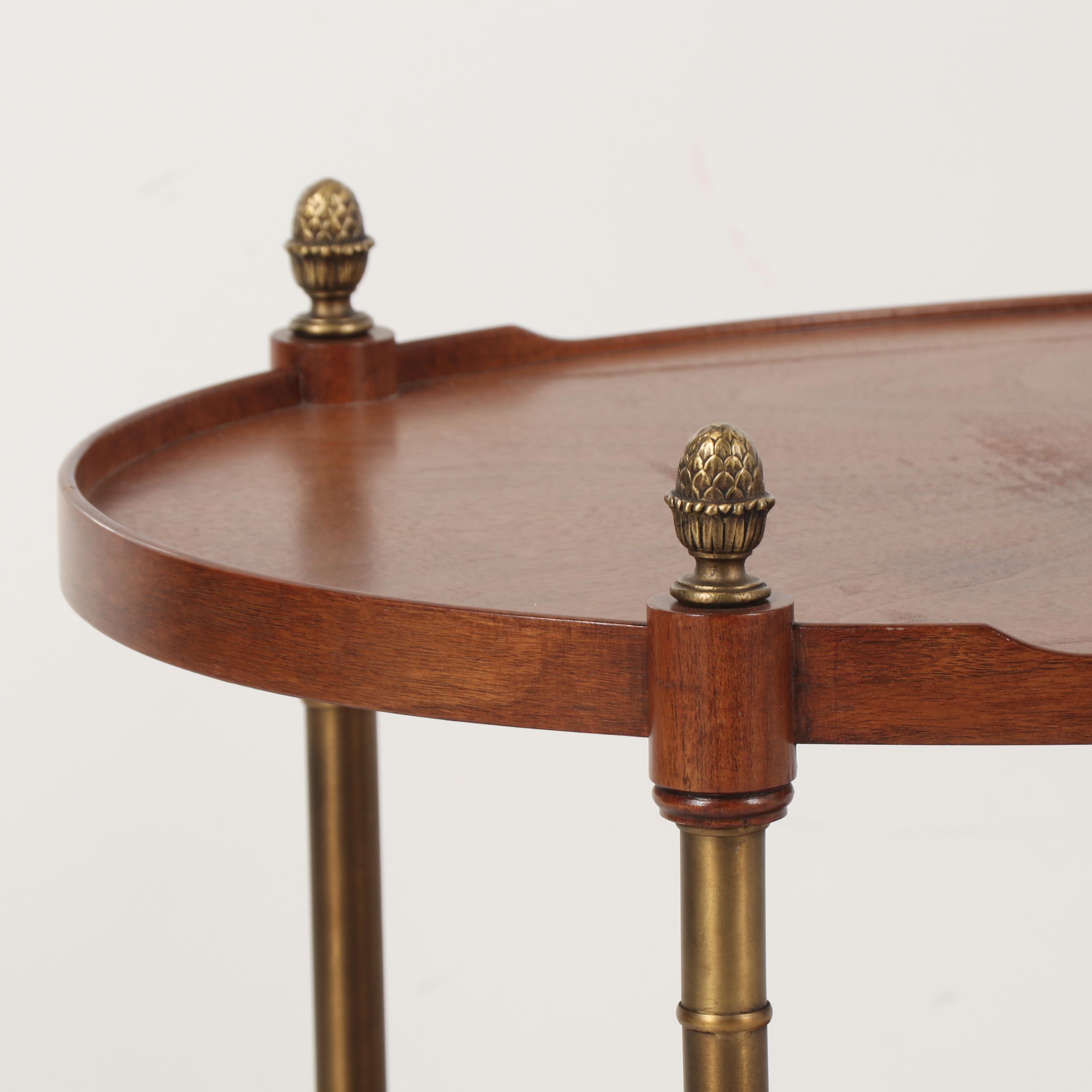 Baker Furniture Mahogany and Brass Two-Tiered Side Table, Mid to Late 20th c.