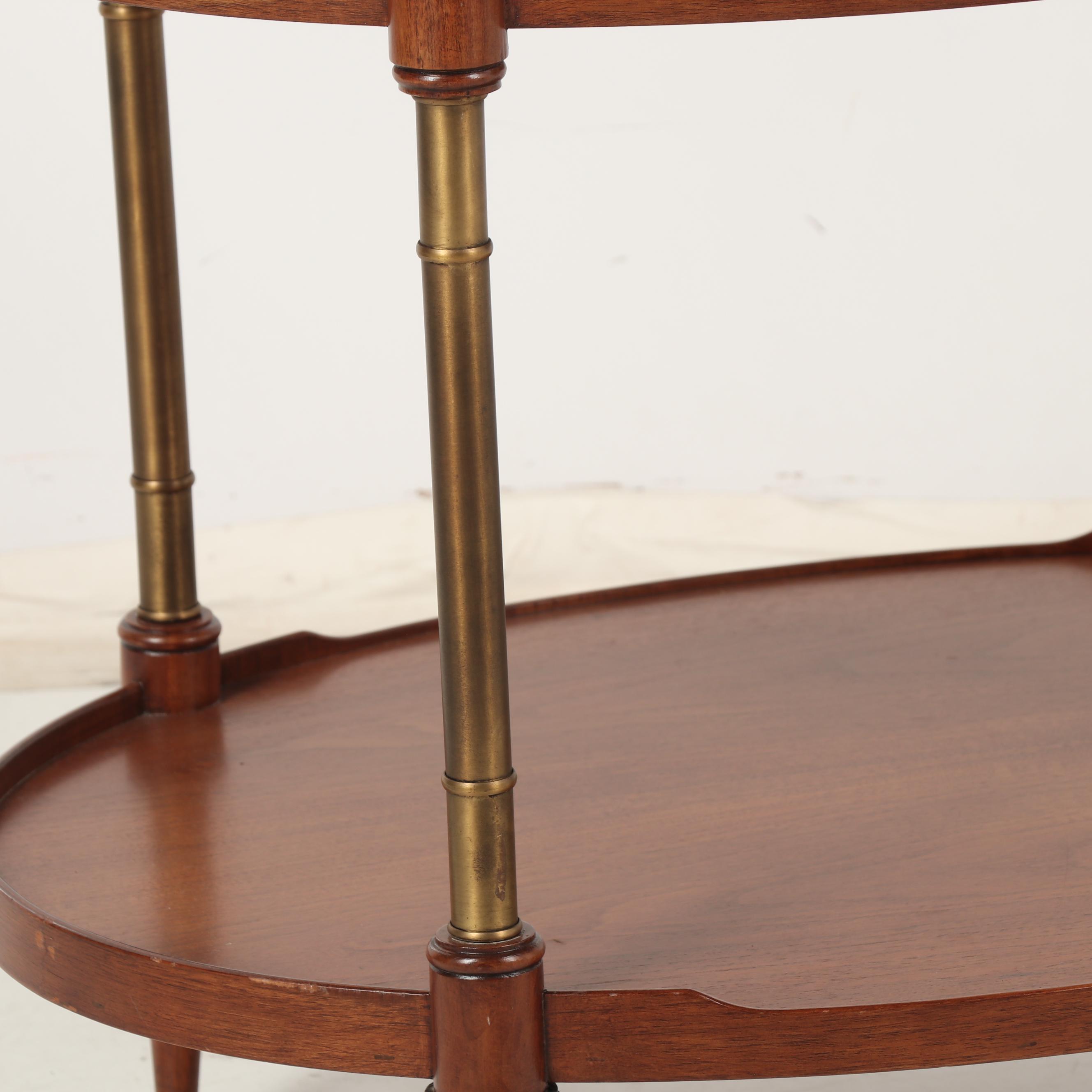 Baker Furniture Mahogany and Brass Two-Tiered Side Table, Mid to Late 20th c.