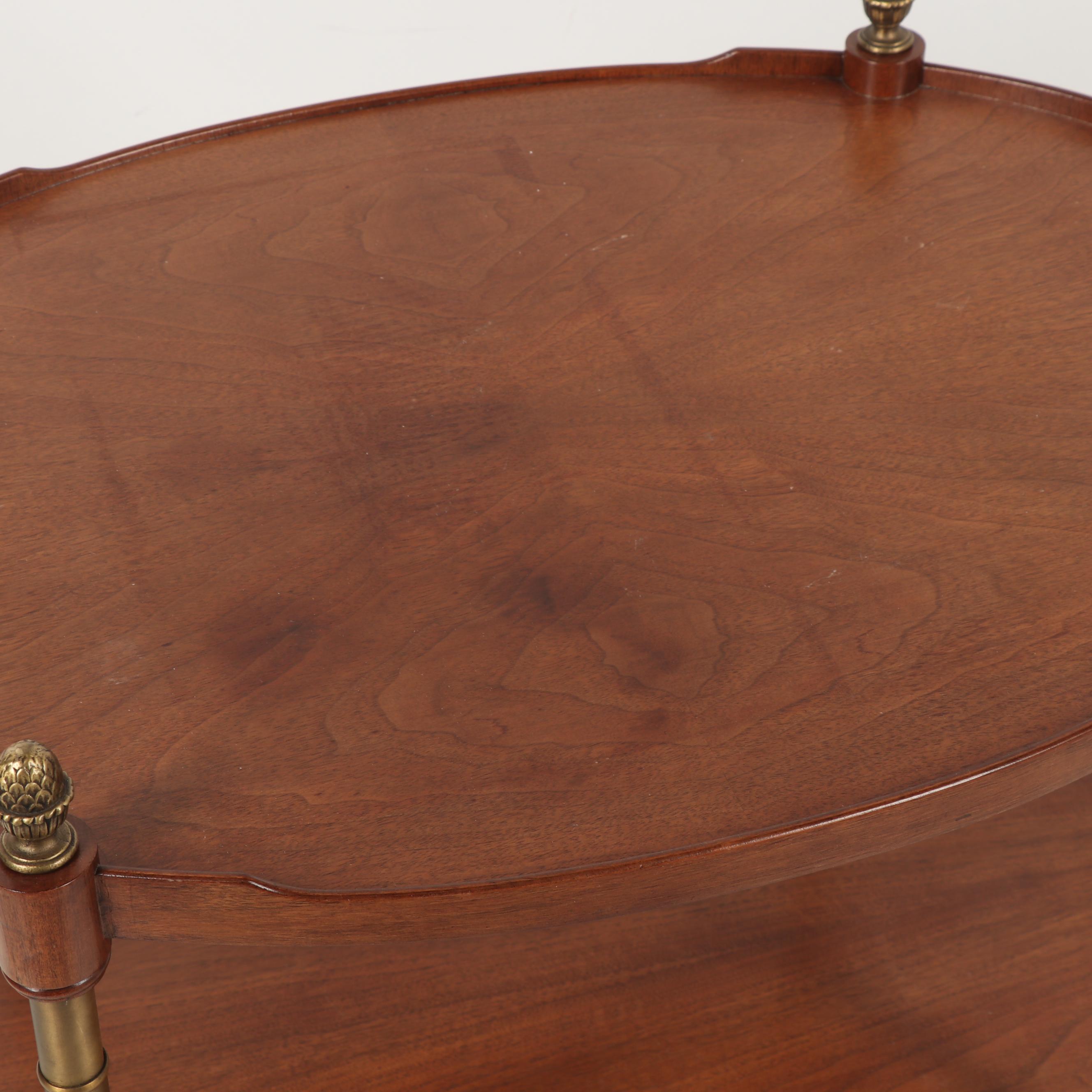 Baker Furniture Mahogany and Brass Two-Tiered Side Table, Mid to Late 20th c.