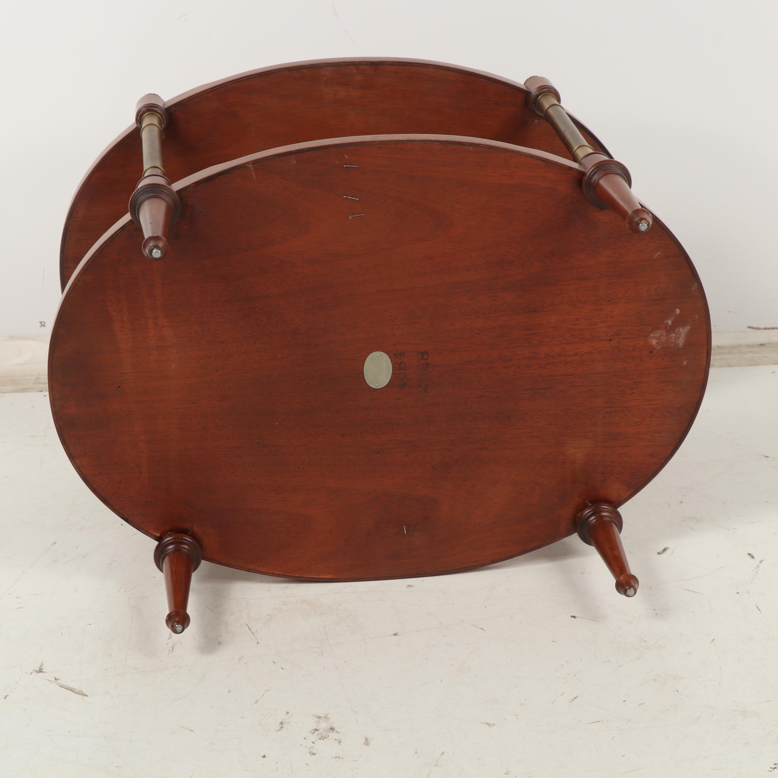 Baker Furniture Mahogany and Brass Two-Tiered Side Table, Mid to Late 20th c.