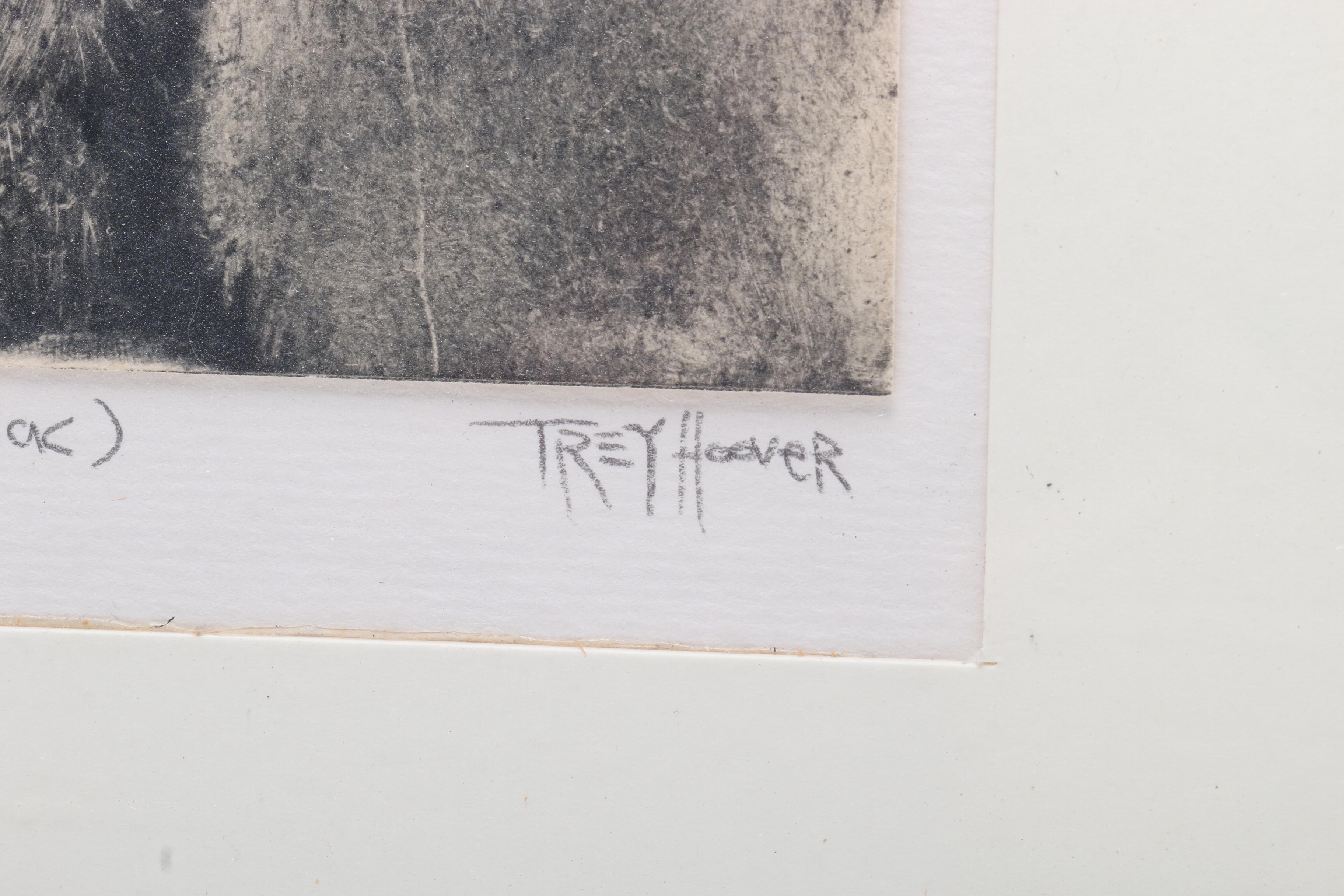 Trey Hoover Artist Proof Monotype "Button Boy (Boy from the Cul-de-sac)"