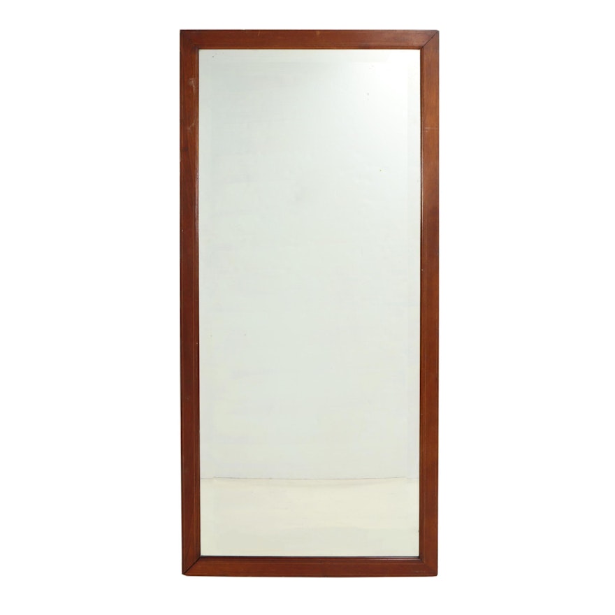 Federal Style String Inlaid Mahogany Beveled Wall Mirror, Early 20th Century
