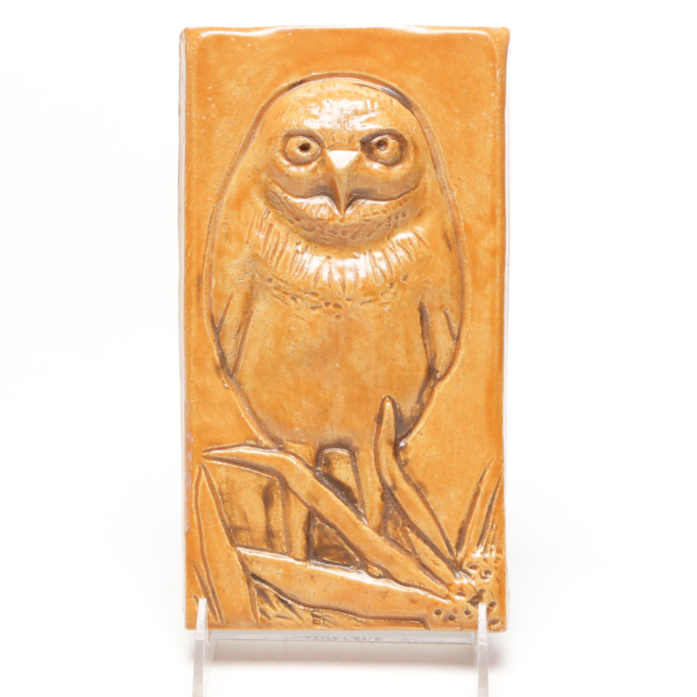 Brenda S. Richardson Relief Owl Ceramic Tile