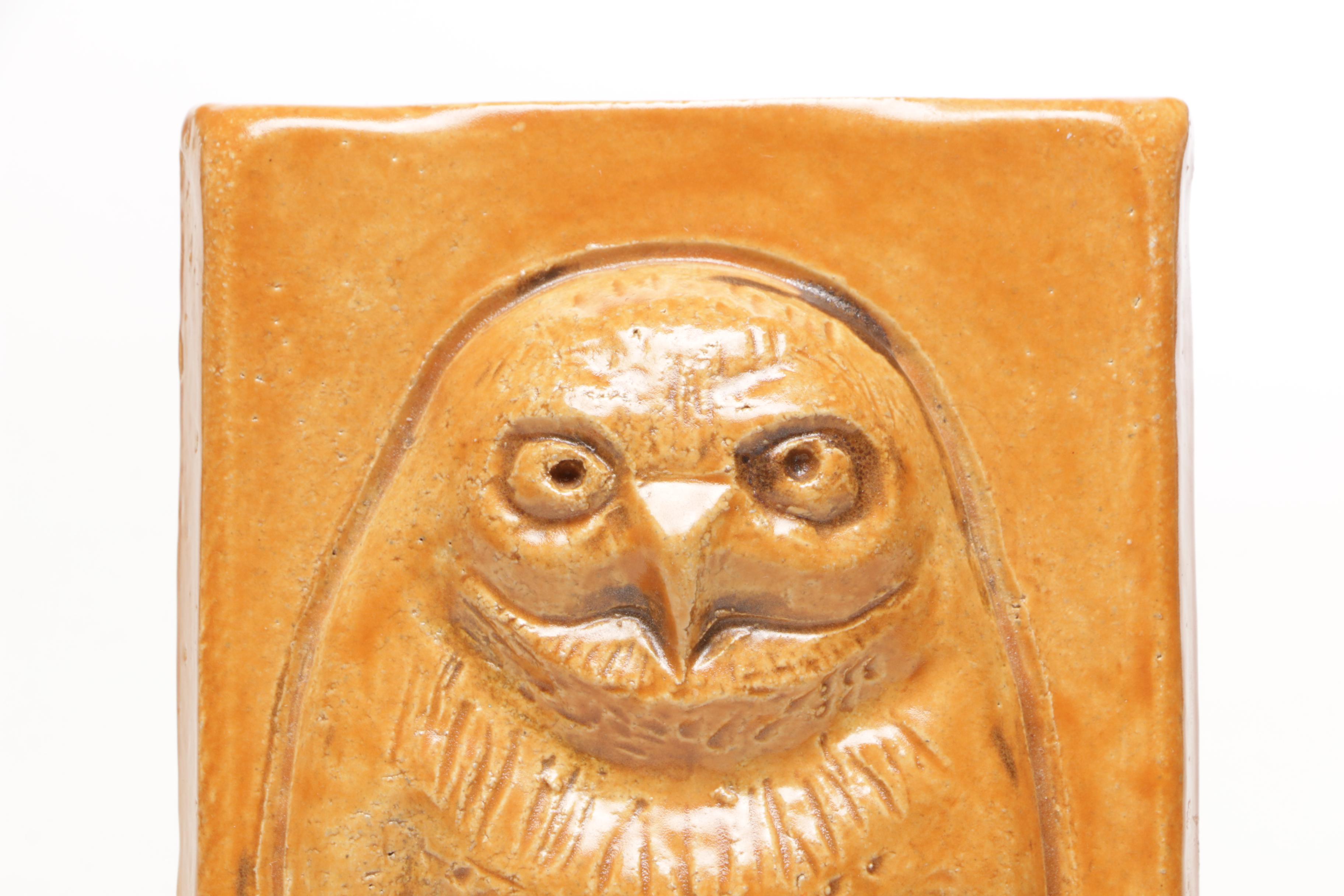 Brenda S. Richardson Relief Owl Ceramic Tile