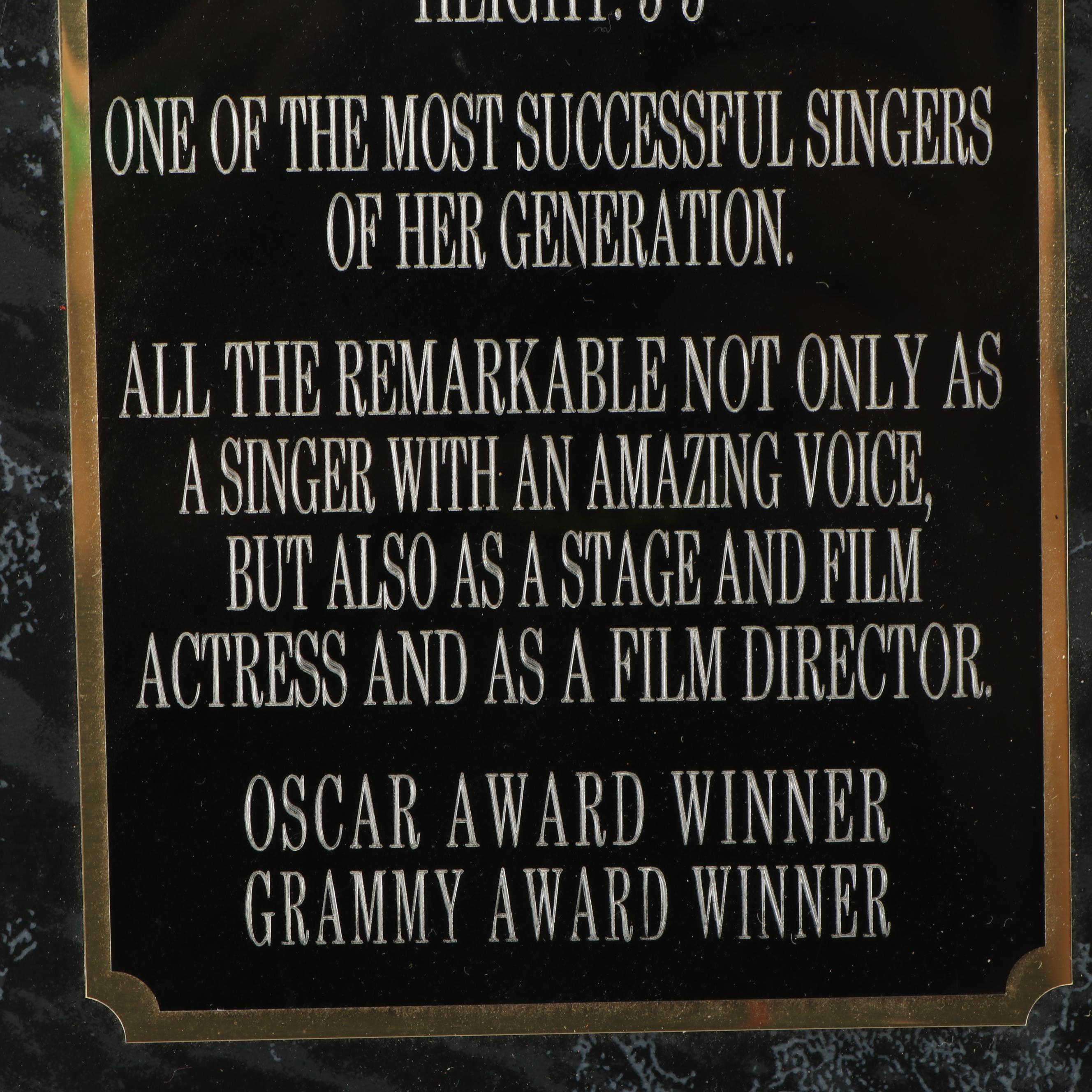 Barbra Streisand Commemorative Plaque