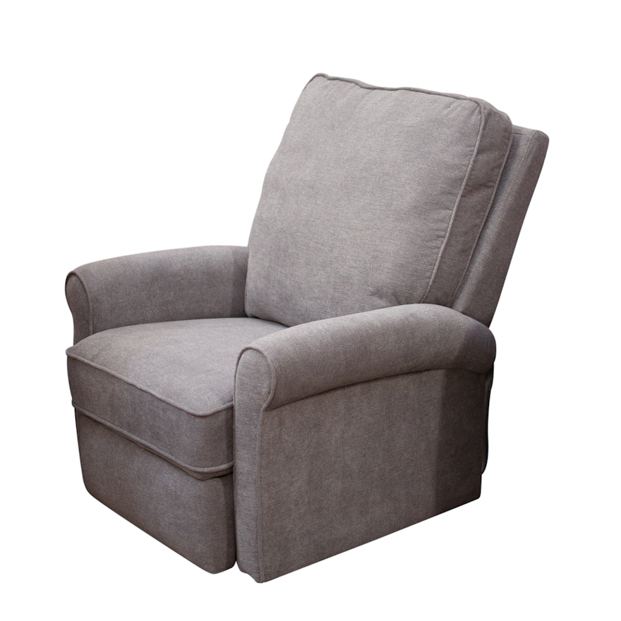 Gray Upholstered Reclining Club Chair, Contemporary