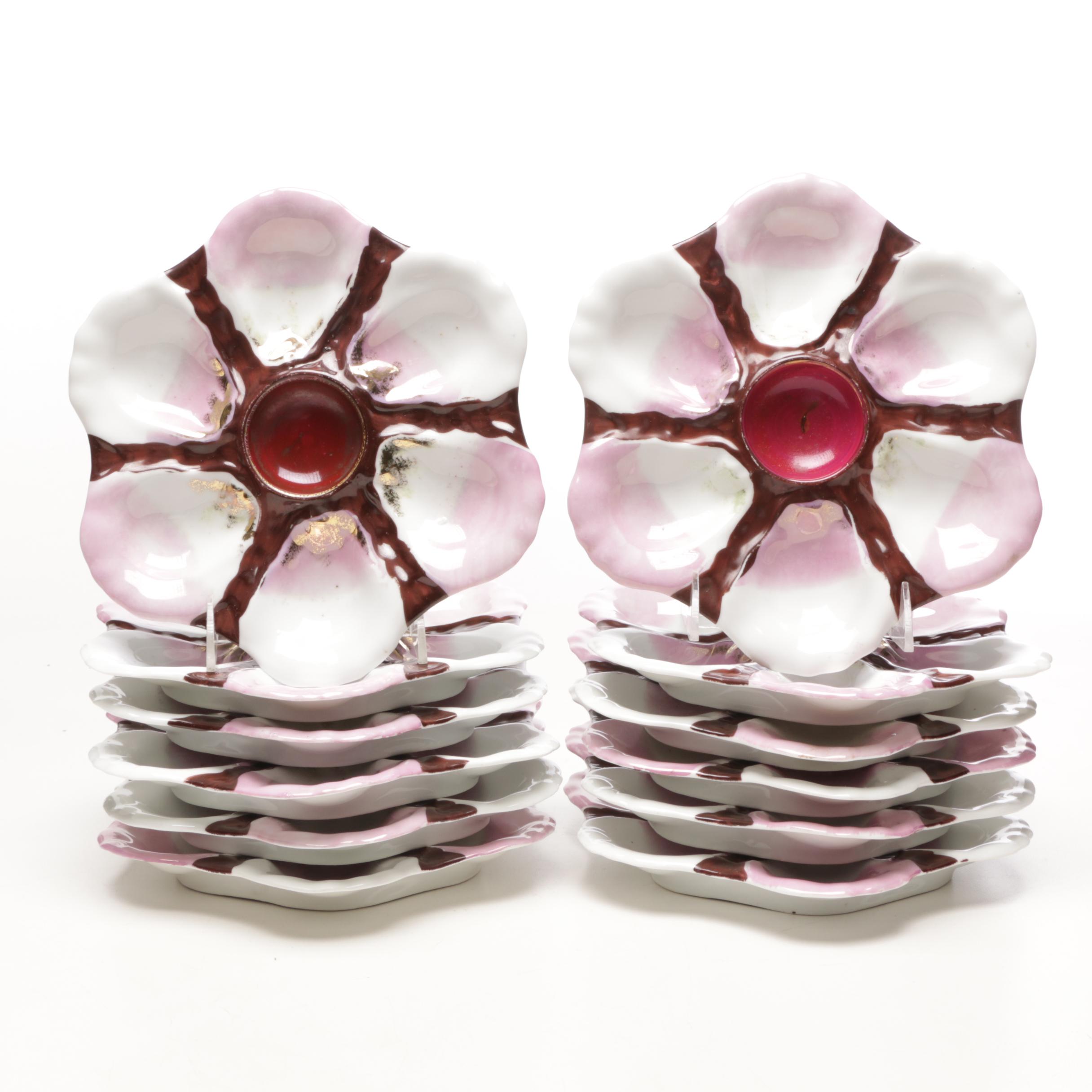 Late Victorian Porcelain Oyster Plates