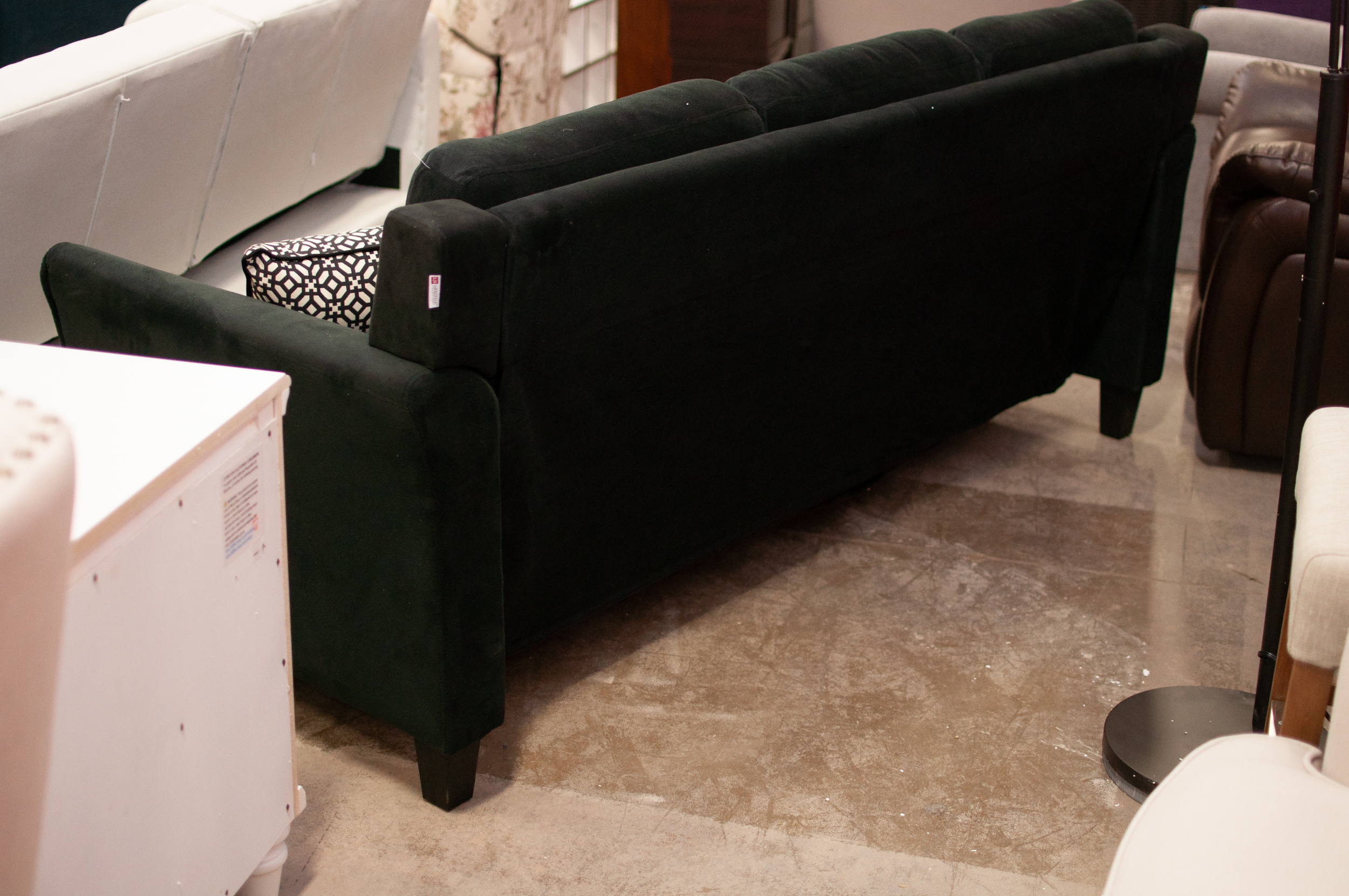 Lifestyle Solutions Black Upholstered Tufted Sofa, Contemporary