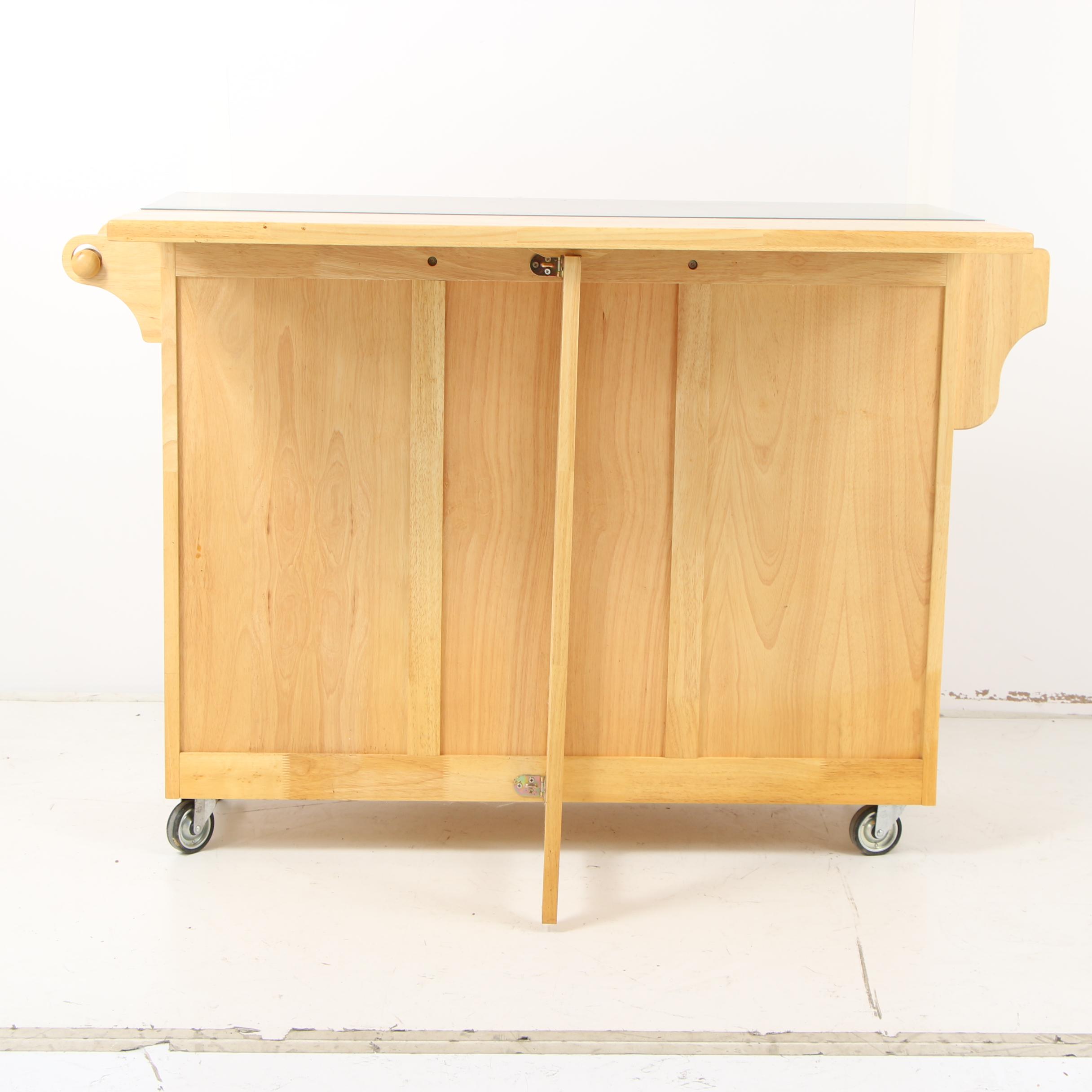 Contemporary Stainless Steel Top Kitchen Island on Castors