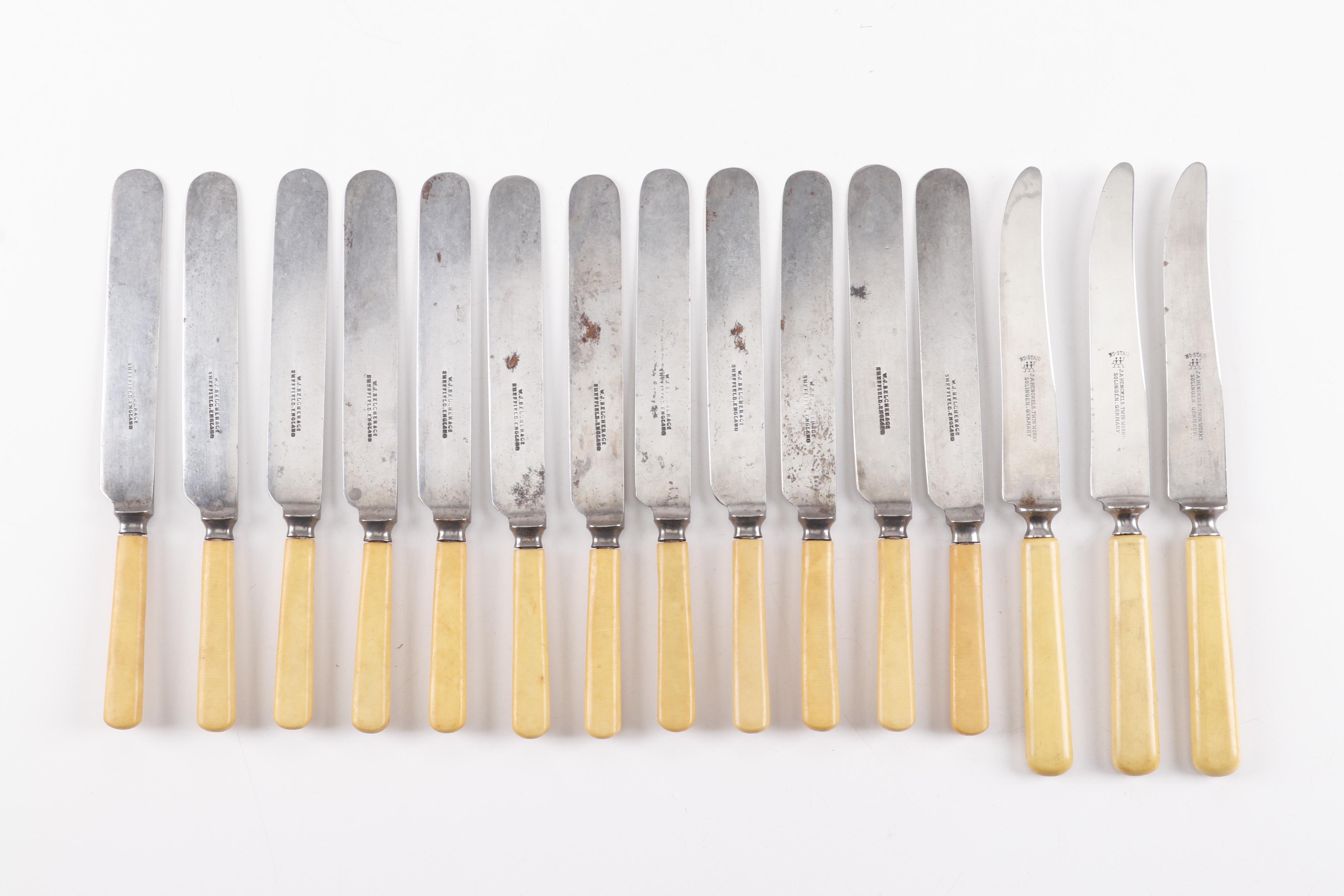 W. J. Belcher & Co. English Silver Plated Forks and Knives, Late 19th Century