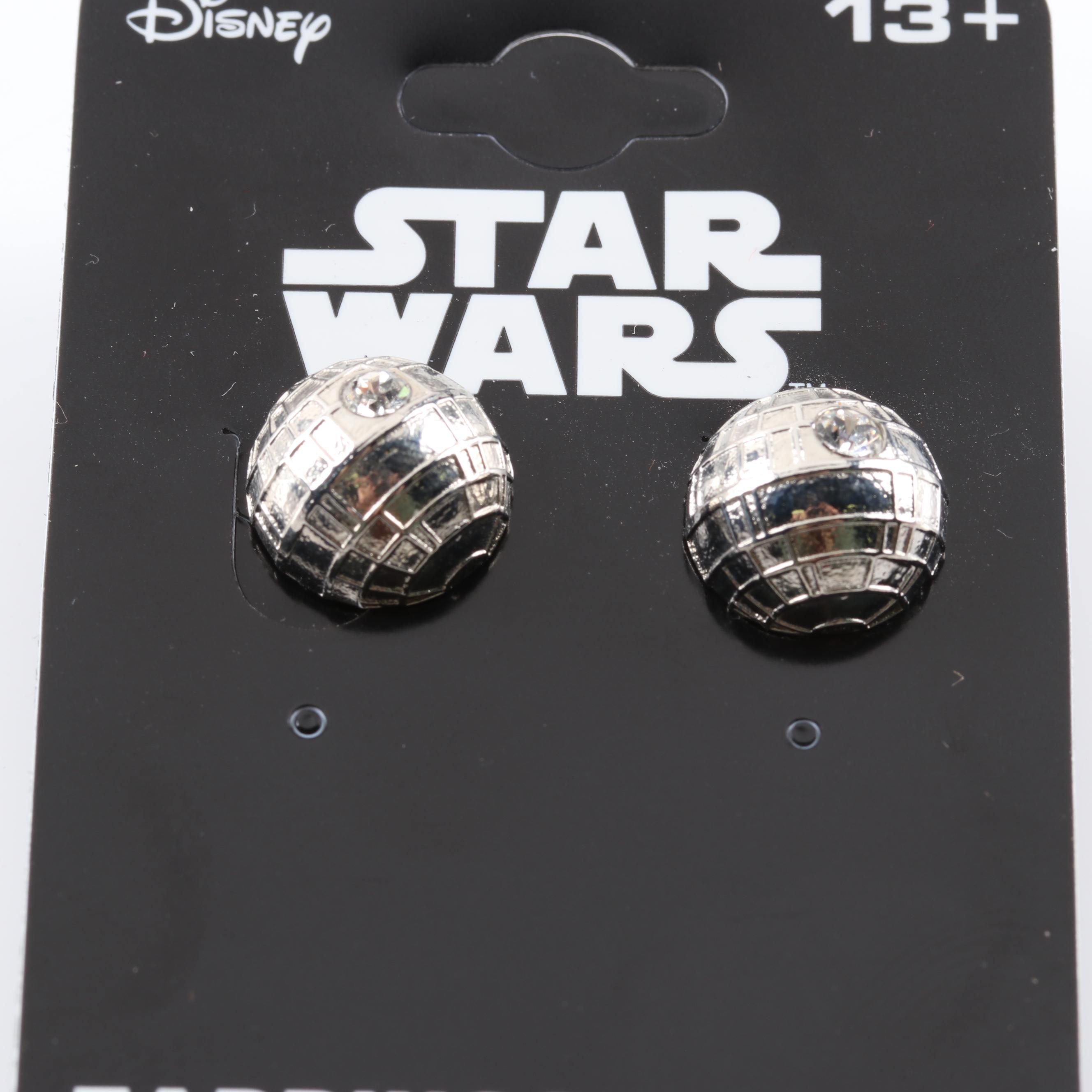 Disney Stainless Steel Death Star Earrings and Ring