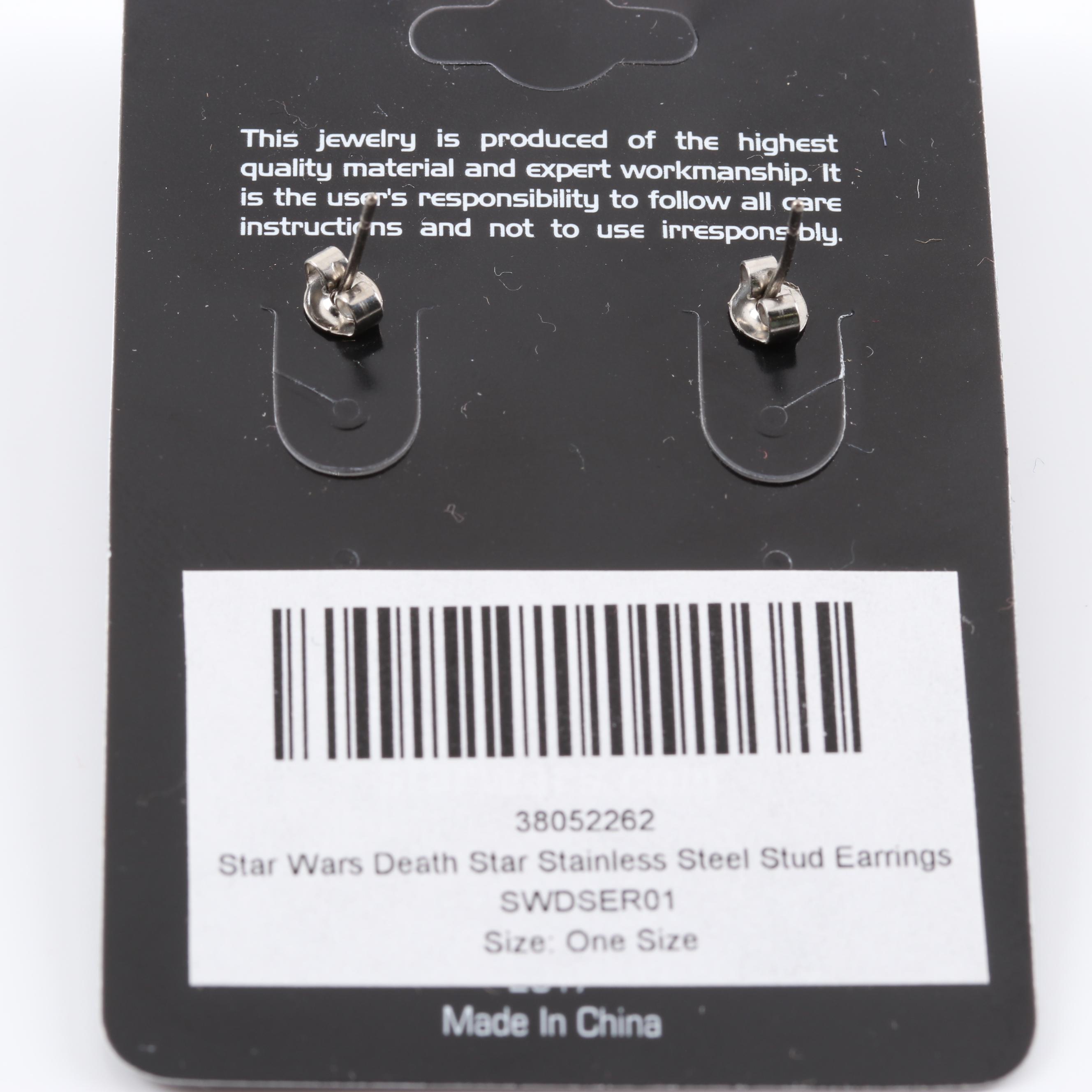 Disney Stainless Steel Death Star Earrings and Ring