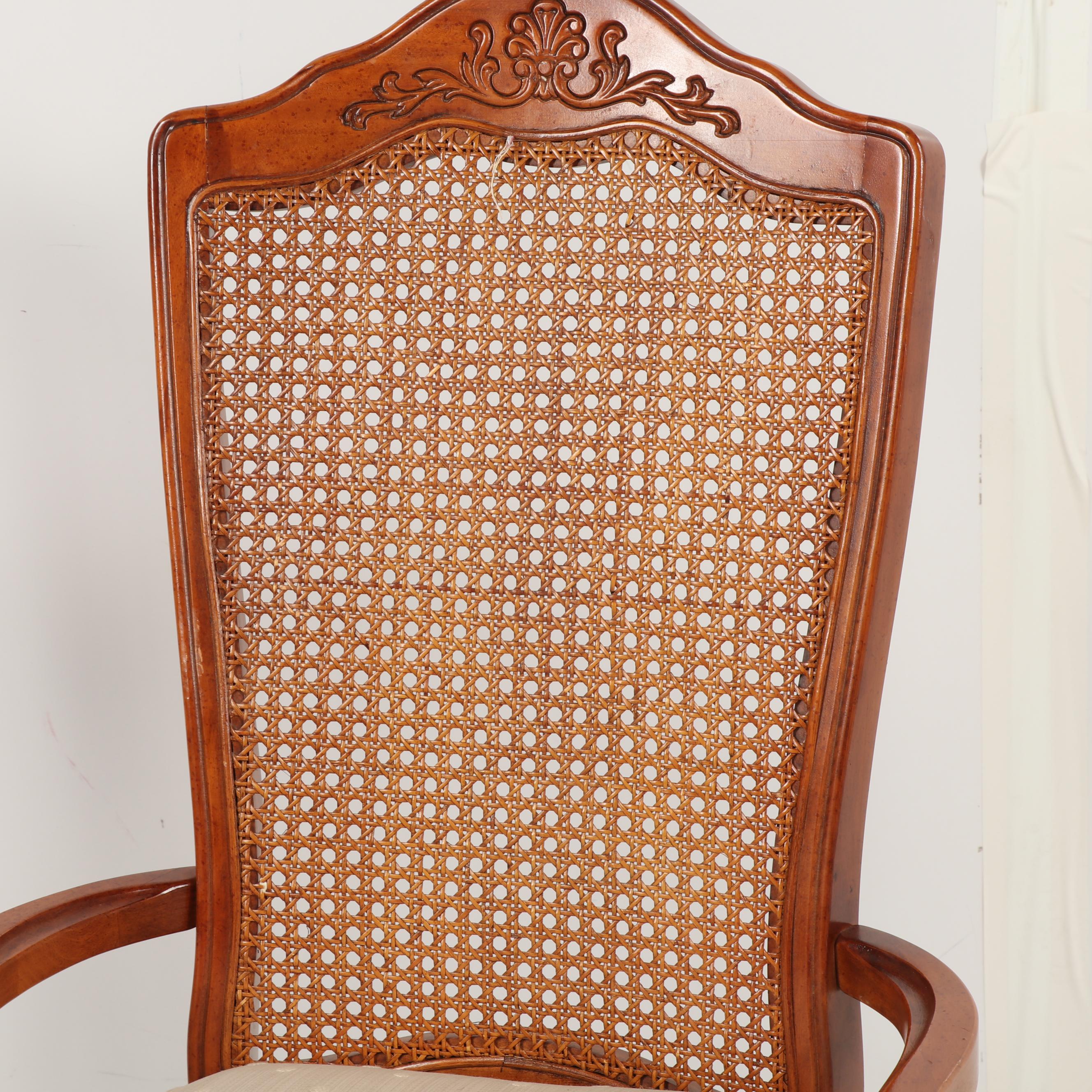 Queen Anne-Style Cane Back Armchairs