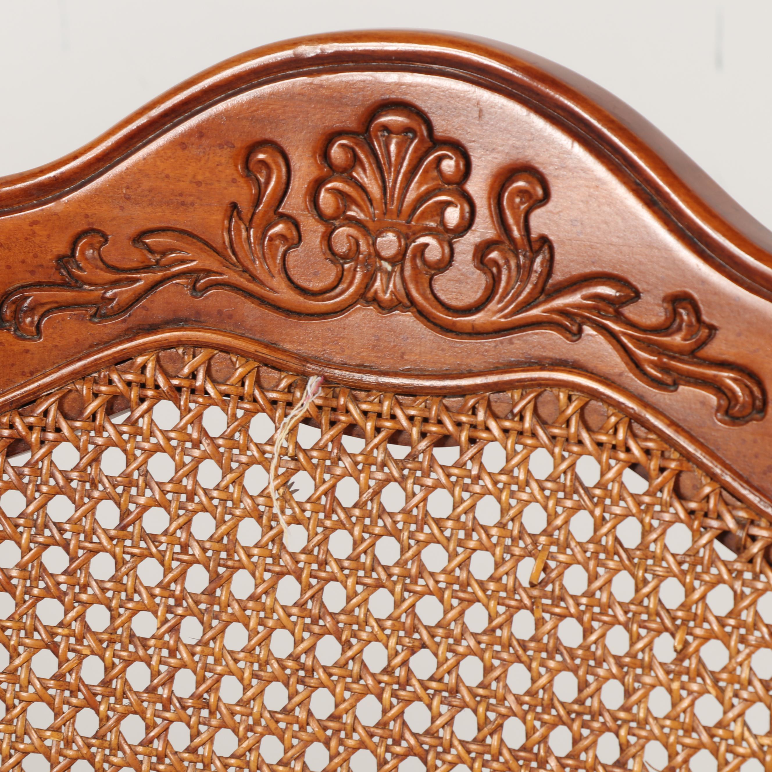 Queen Anne-Style Cane Back Armchairs