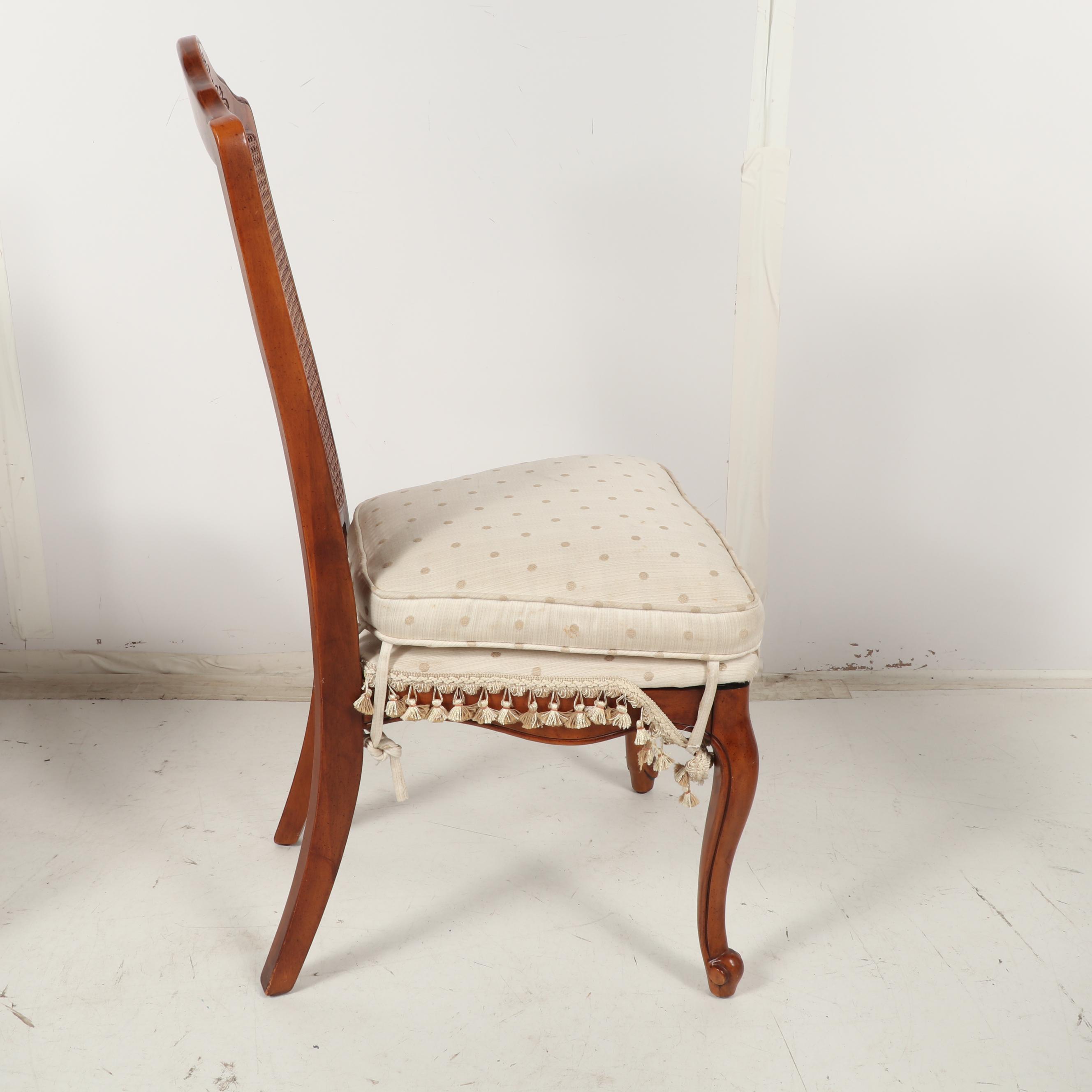 Rococo Style Wooden Cane Back Side Chairs, Contemporary