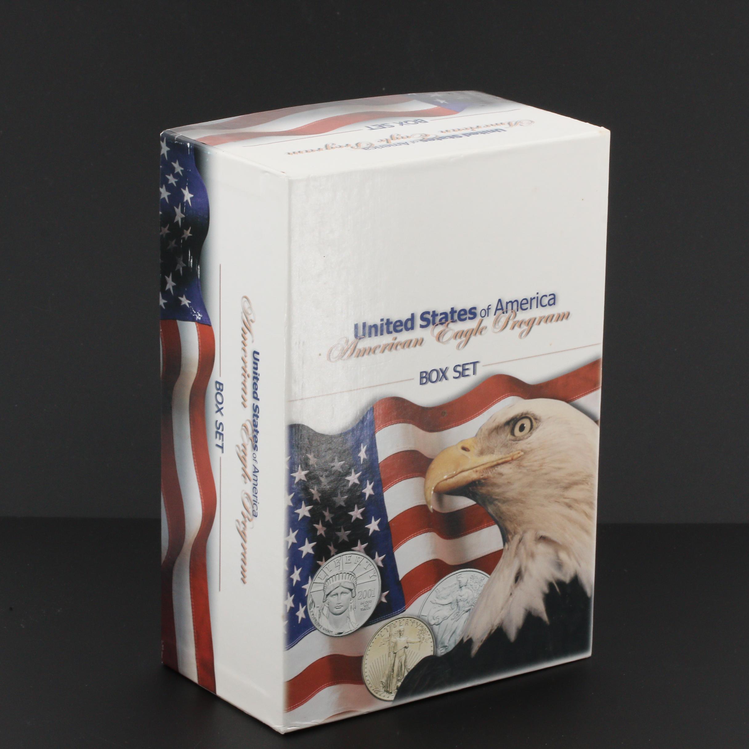 Box Set of Twenty Uncirculated American Silver Eagle Bullion Coins, 1986 to 2005