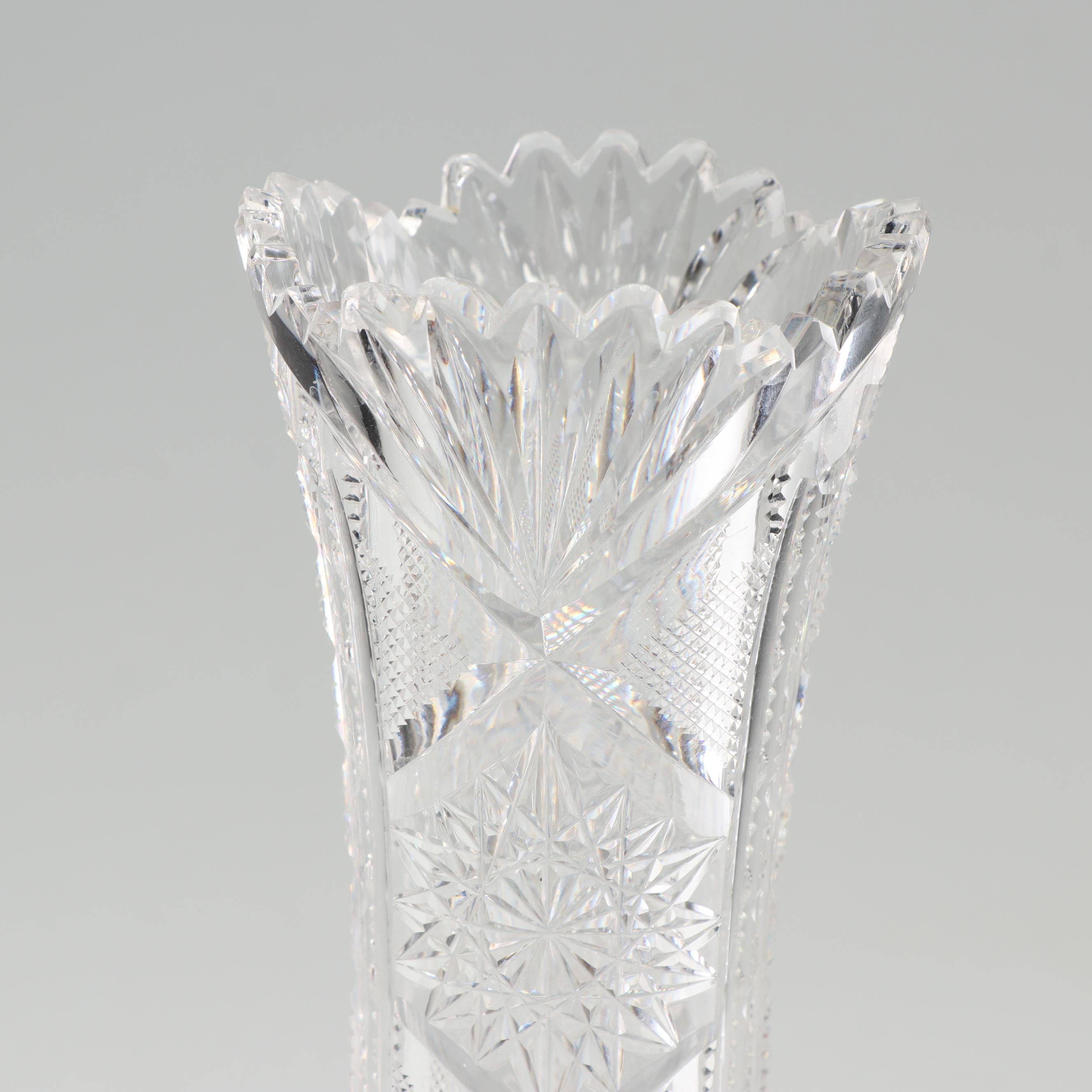 Libby Cut Glass Vase