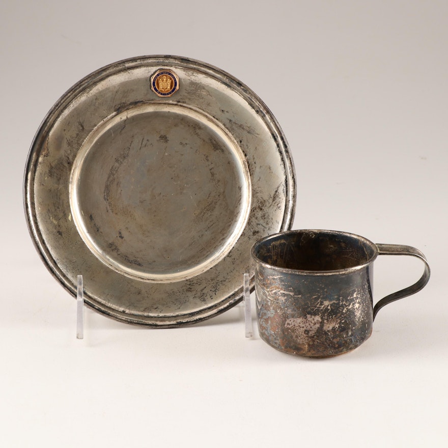 Gorham Sterling Silver Salver and Baby Cup