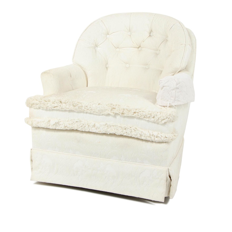 Contemporary Cream Upholstered Armchair