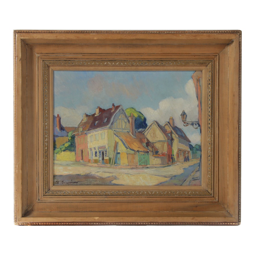 Charles Camoin Fauvist Landscape Oil Painting "Les Andelys Normandy, France"