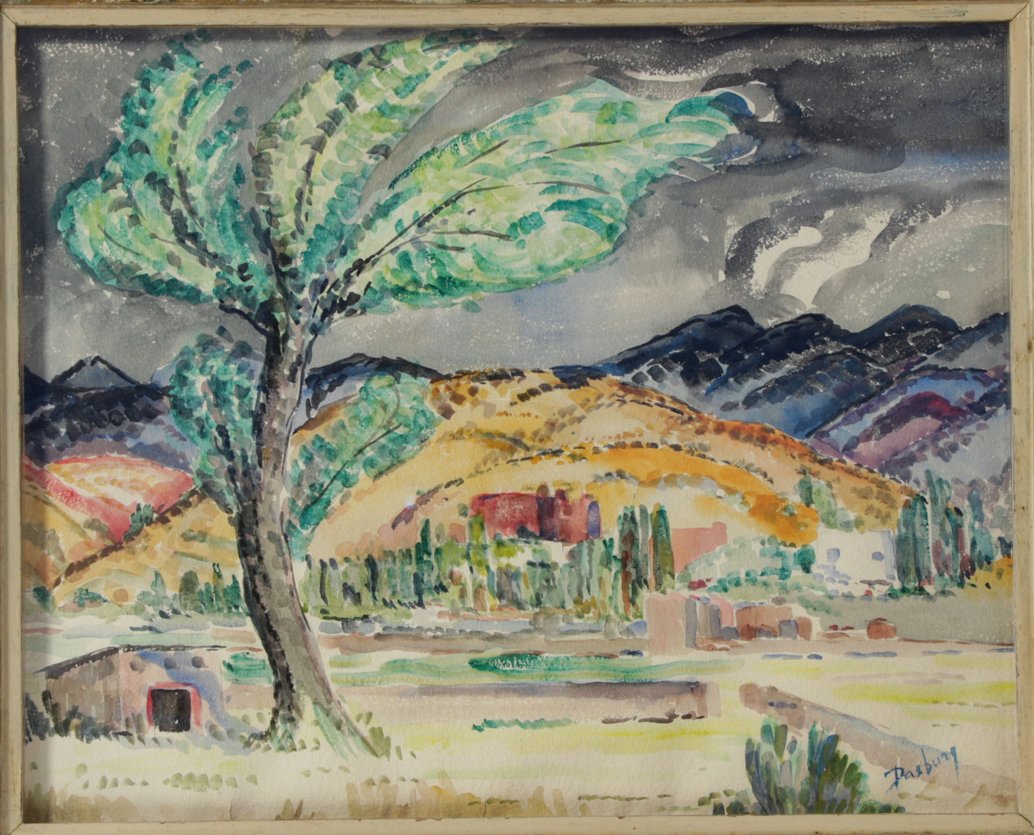 Andrew Dasburg Watercolor Painting of Santa Fe, New Mexico