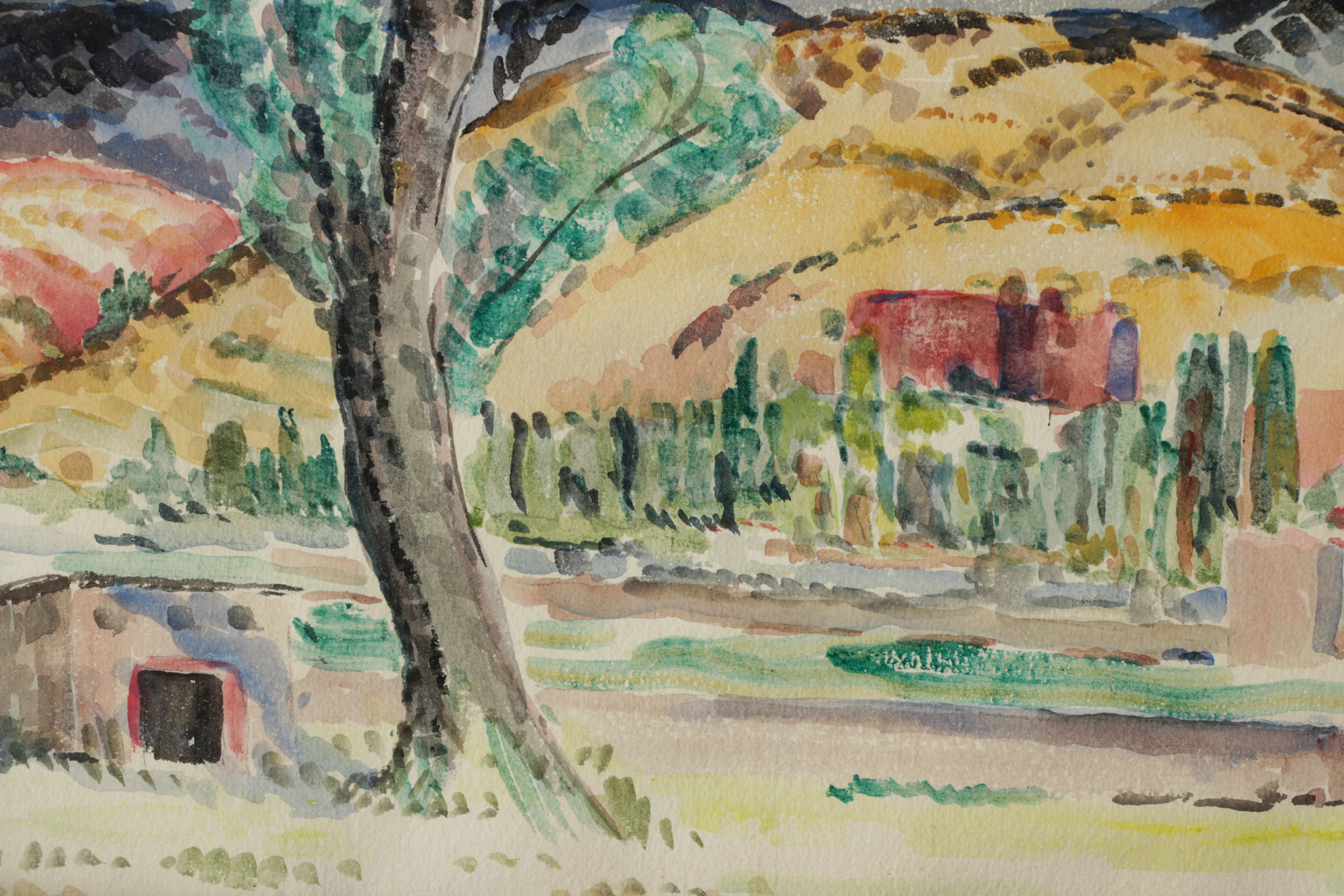 Andrew Dasburg Watercolor Painting of Santa Fe, New Mexico