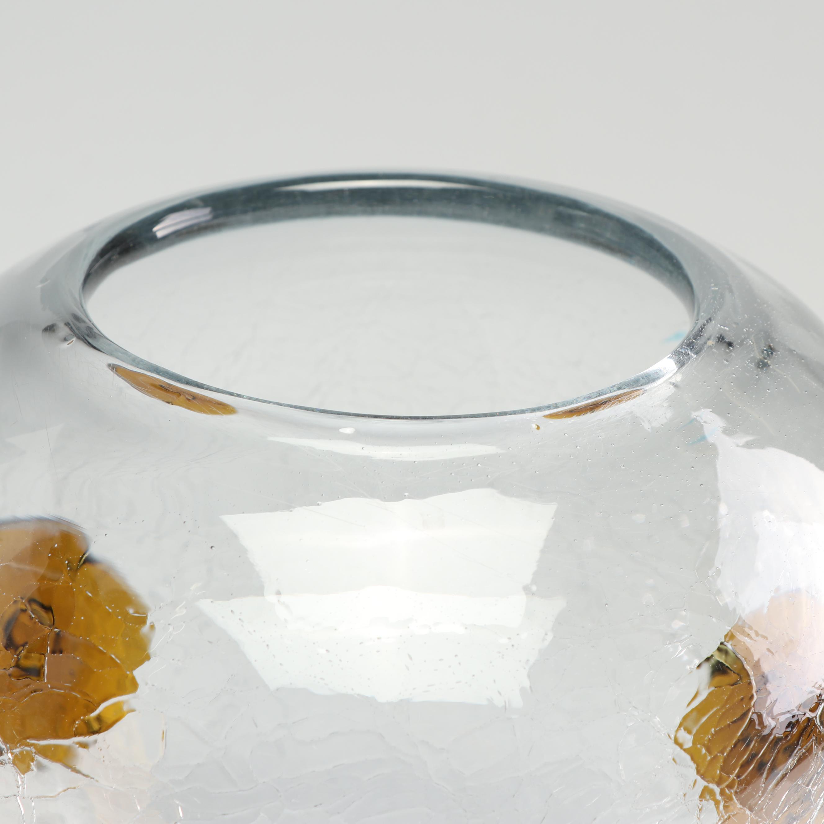 Contemporary Crackle Glass Vase