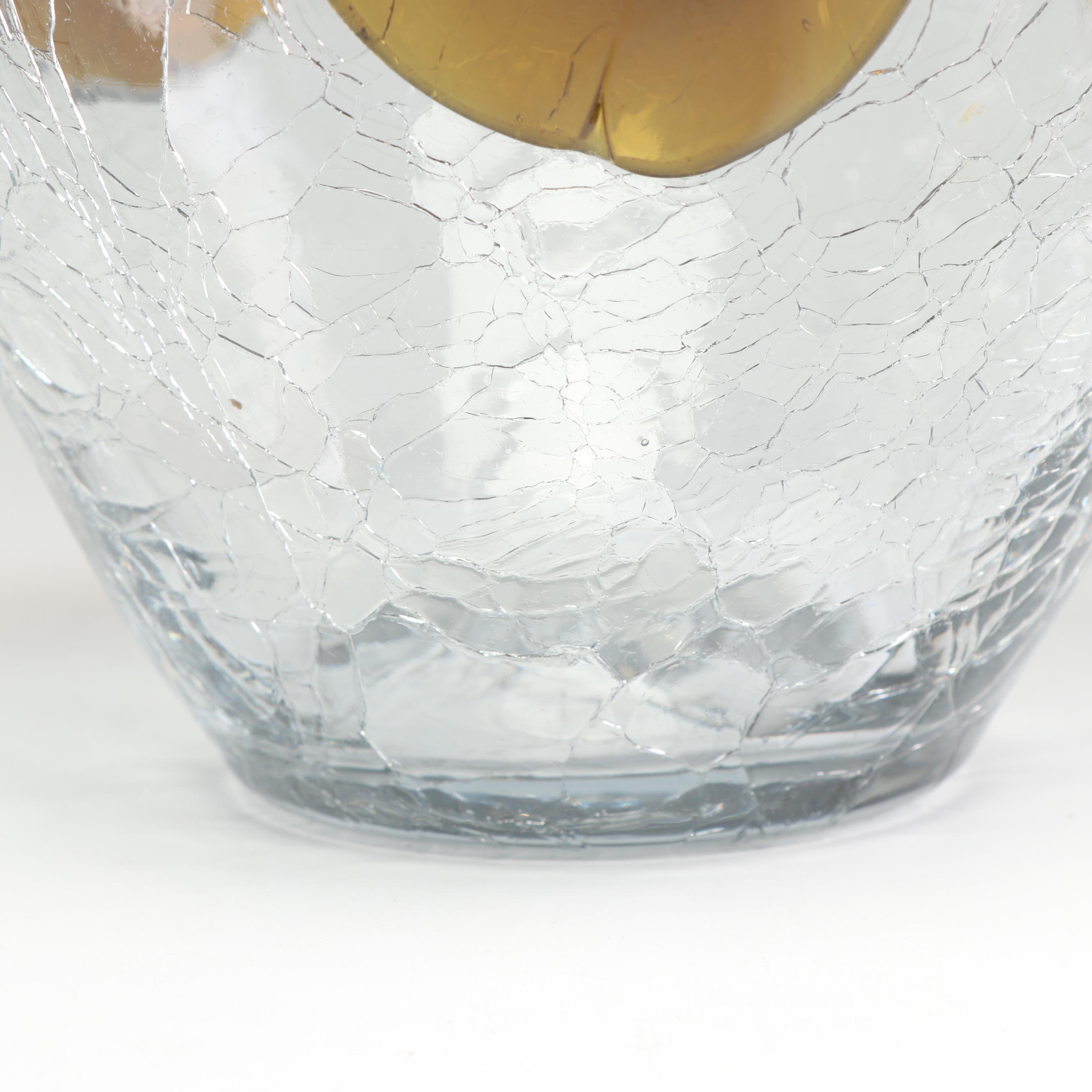 Contemporary Crackle Glass Vase