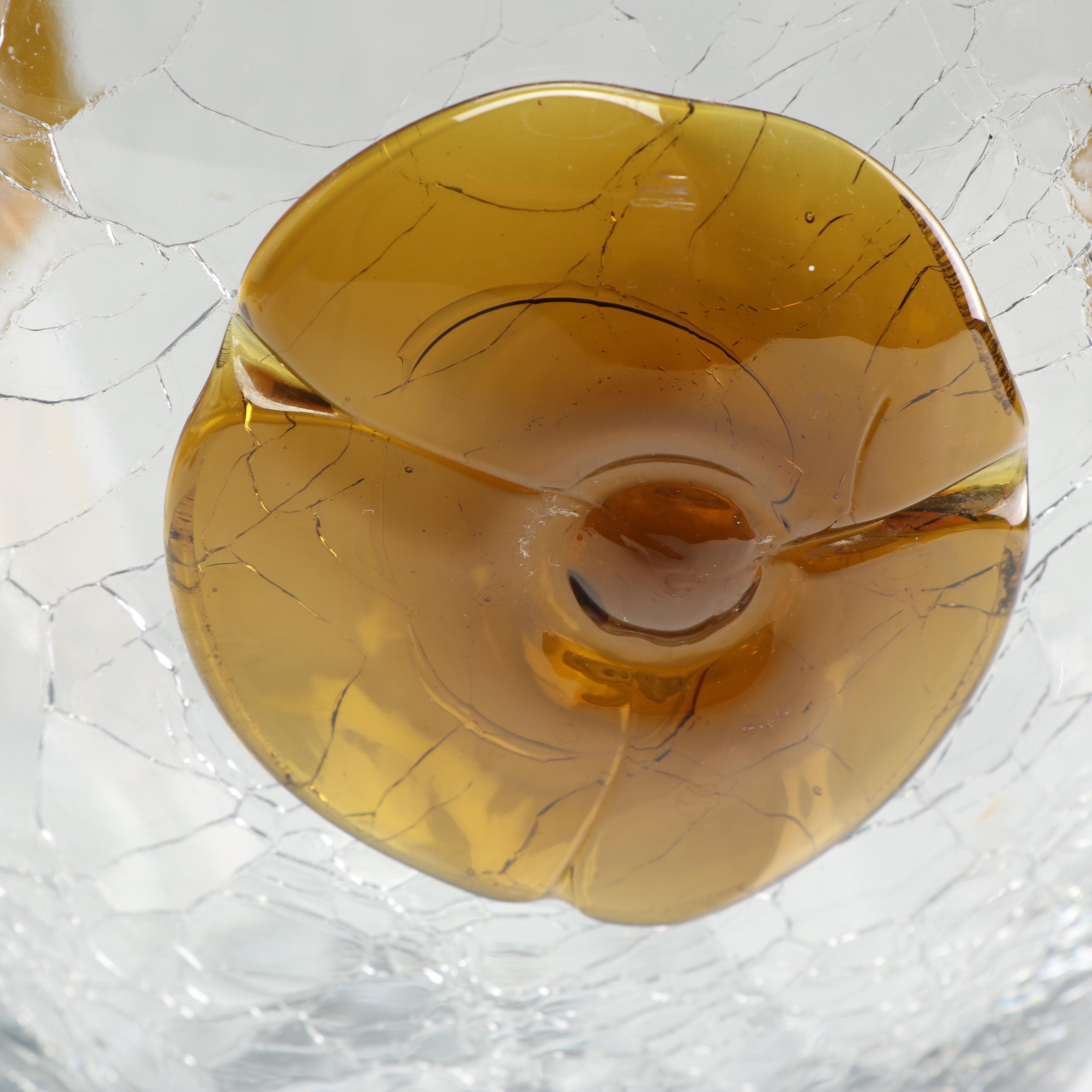 Contemporary Crackle Glass Vase
