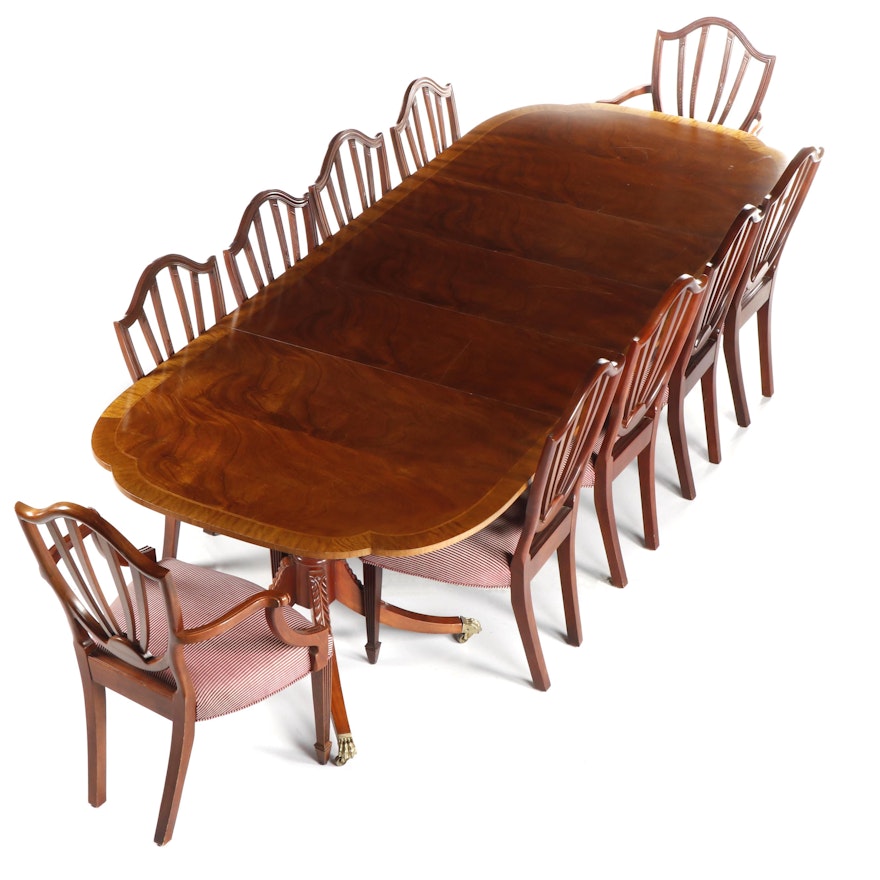 Baker Historic Charleston Mahogany Table & Baker Hepplewhite Style Chairs