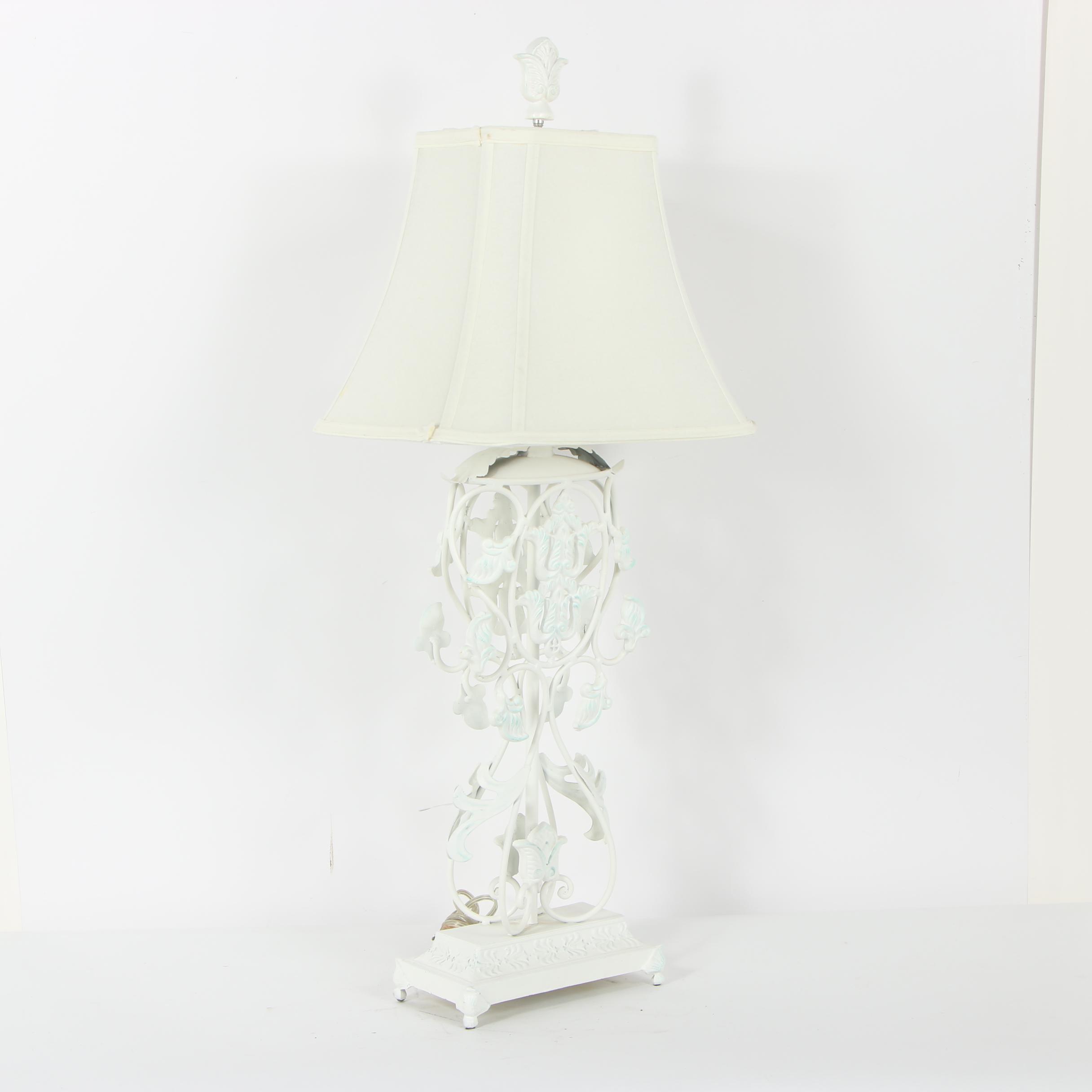 White Metal Table Lamp