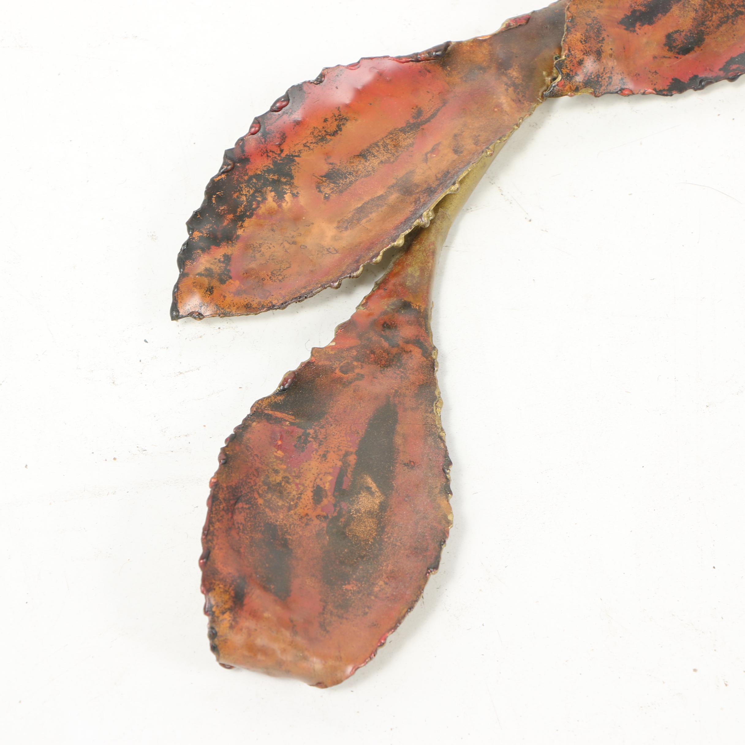 Torch Cut Metal Wall Sculpture, Vintage