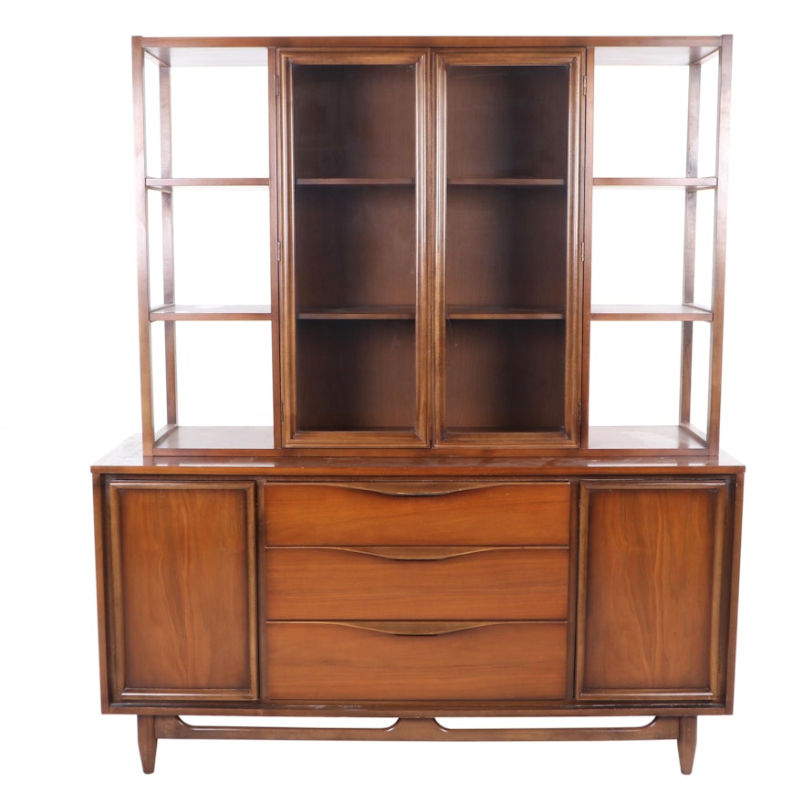 Mayflower Walnut China Cabinet, Mid-Century