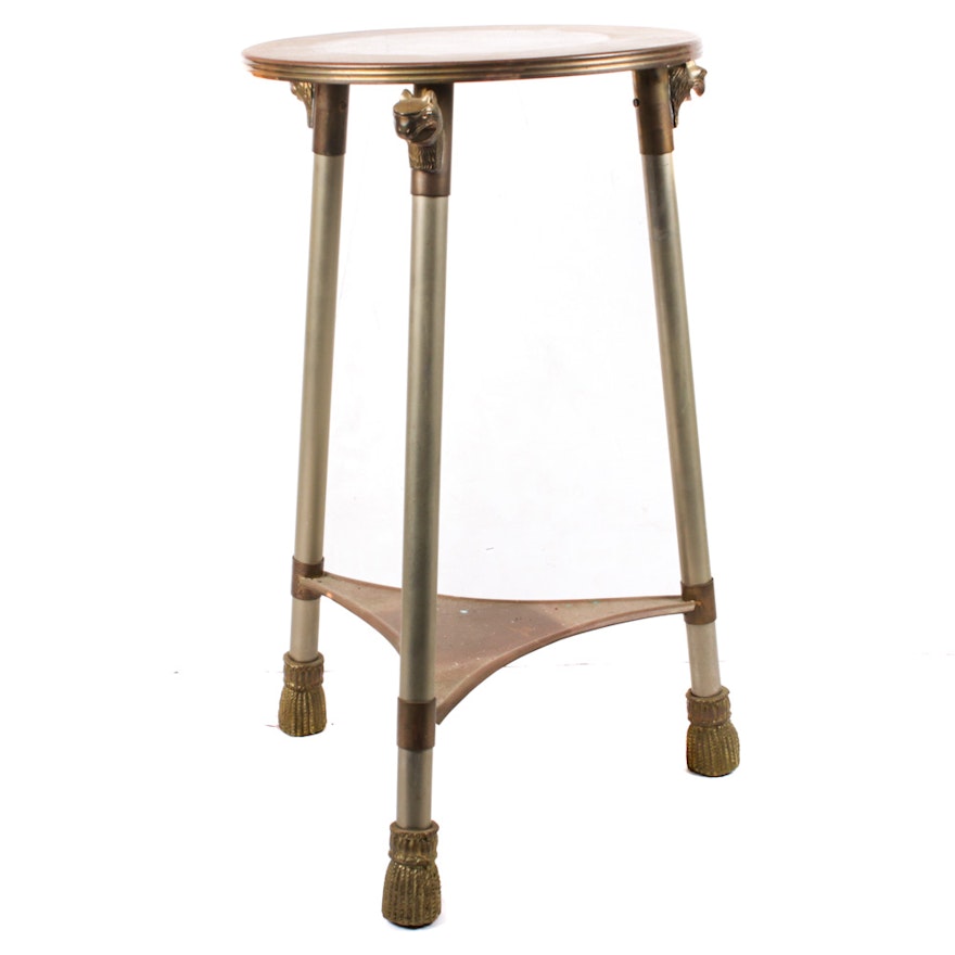 Brass and Chrome Tripod Accent Table