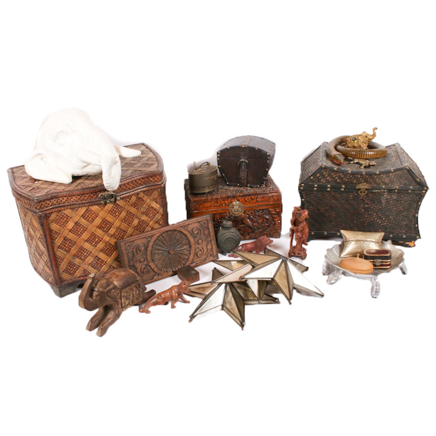 Decorative Containers, Wall Decor, Elephant Figurines and More