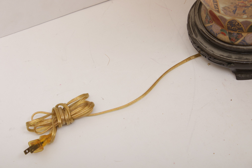 Japanese Satsuma Table Lamps, Meiji Period and 1920s