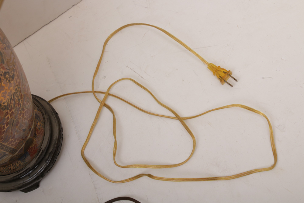 Japanese Satsuma Table Lamps, Meiji Period and 1920s