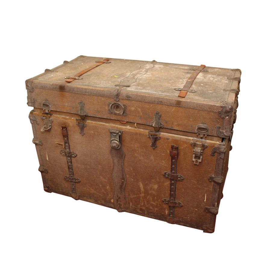 Large White Trunk & Bag Co. Steamer Trunk