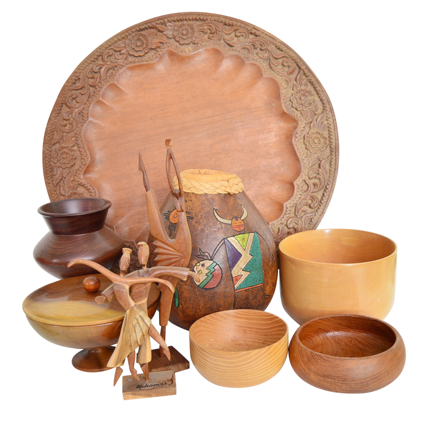 Wood Serveware and Sculptures with David C. Smith Bowls, Painted Gourd
