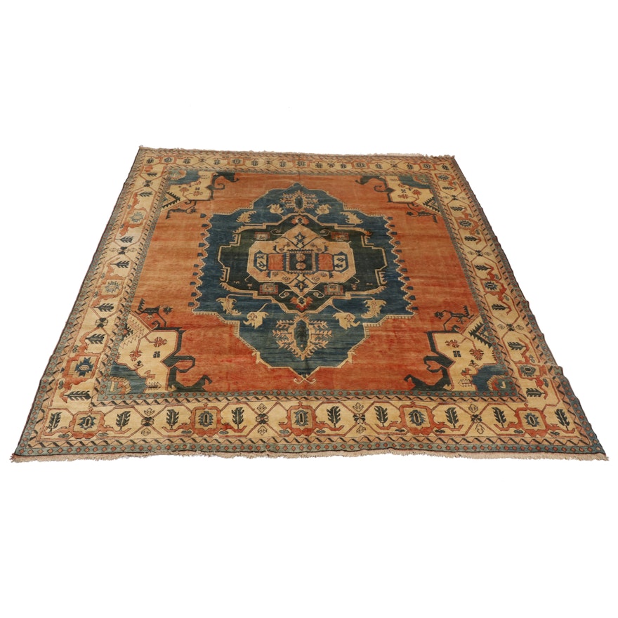 Hand-Knotted Turkish Konya Wool Rug